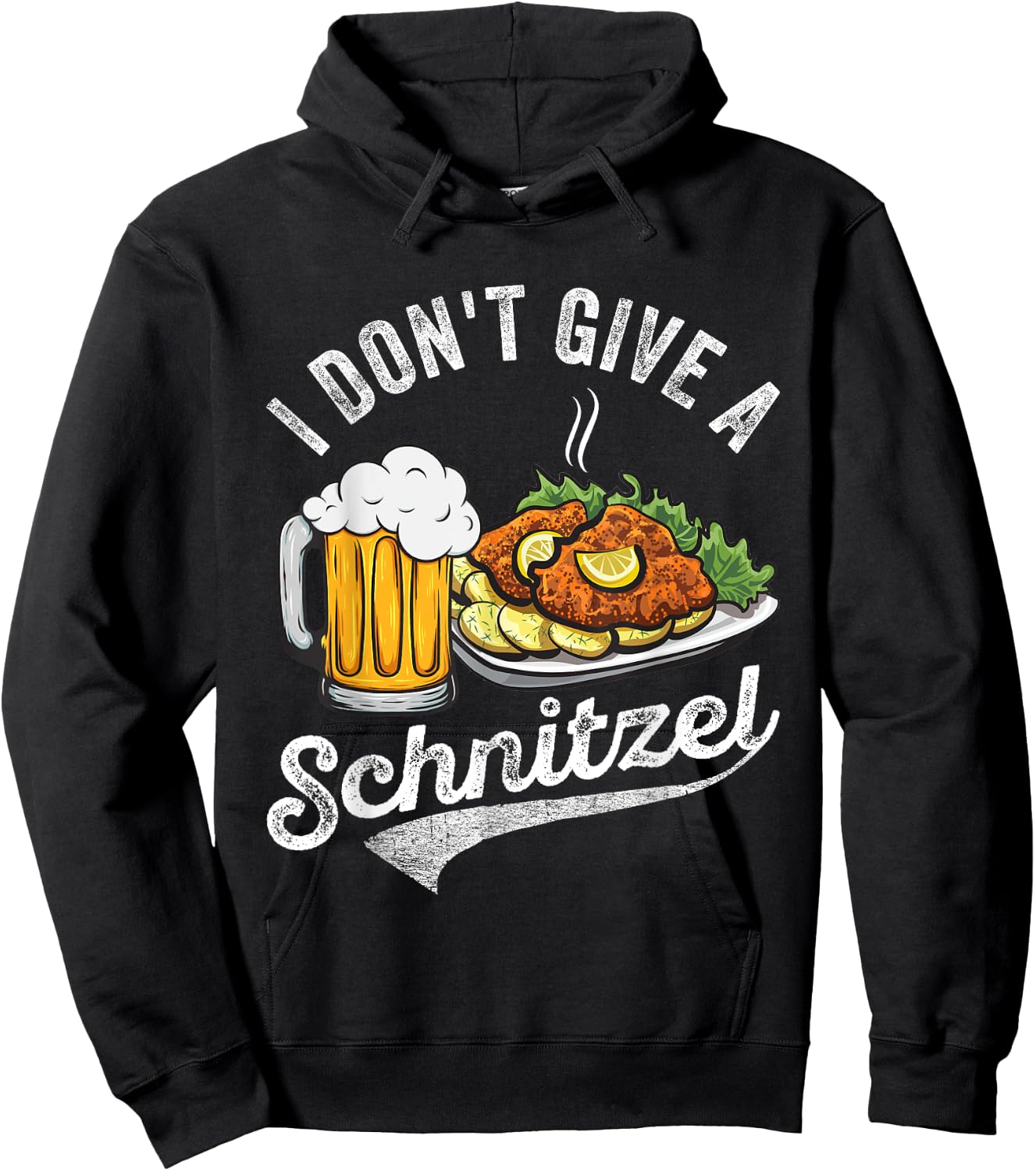 I Don't Give A Schnitzel German Beer Wurst Funny Oktoberfest Hoodie - Hoodie | Black
