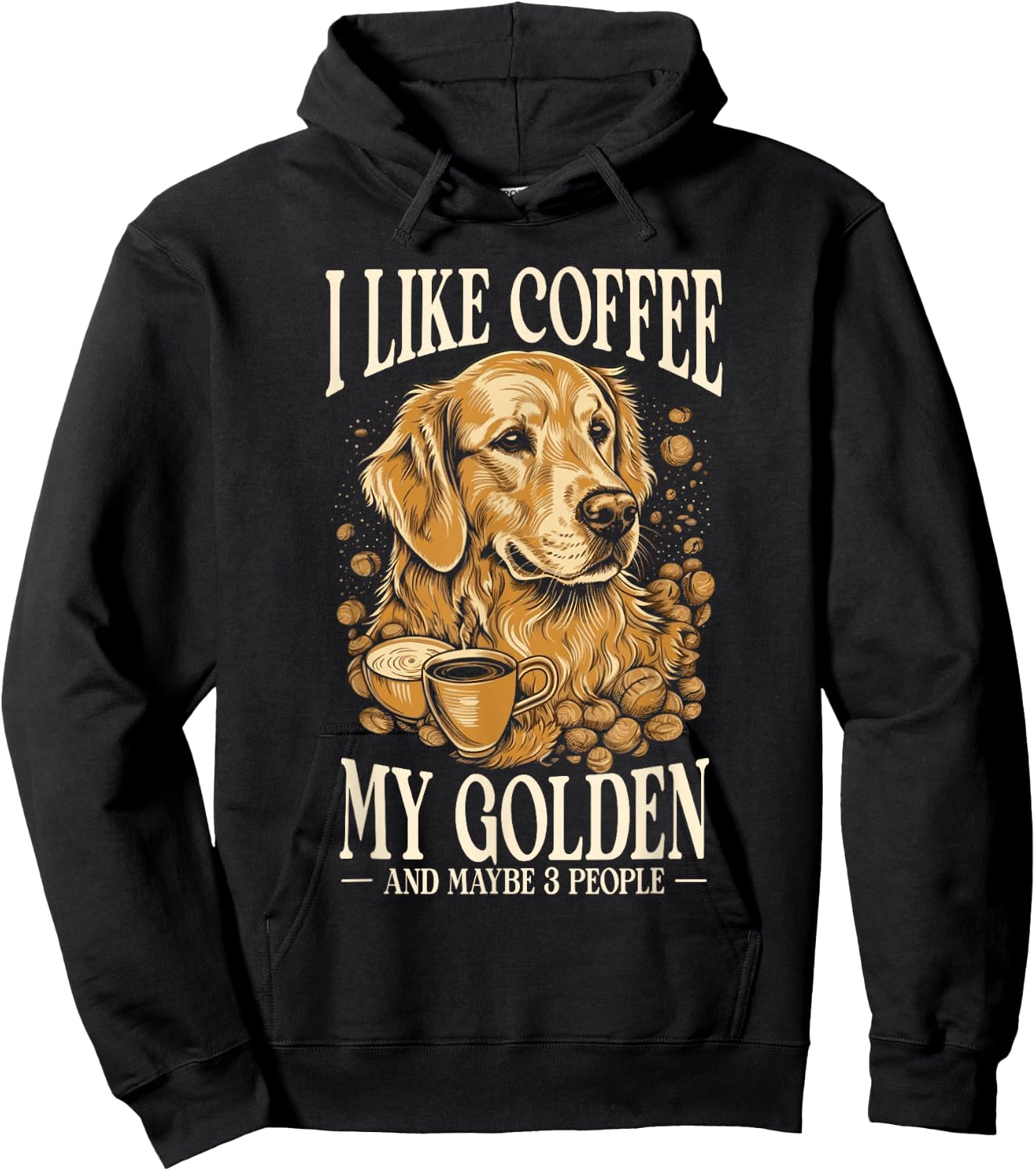 Coffee And Dogs Golden Retriever Mom And Dad Hoodie - Hoodie | Black