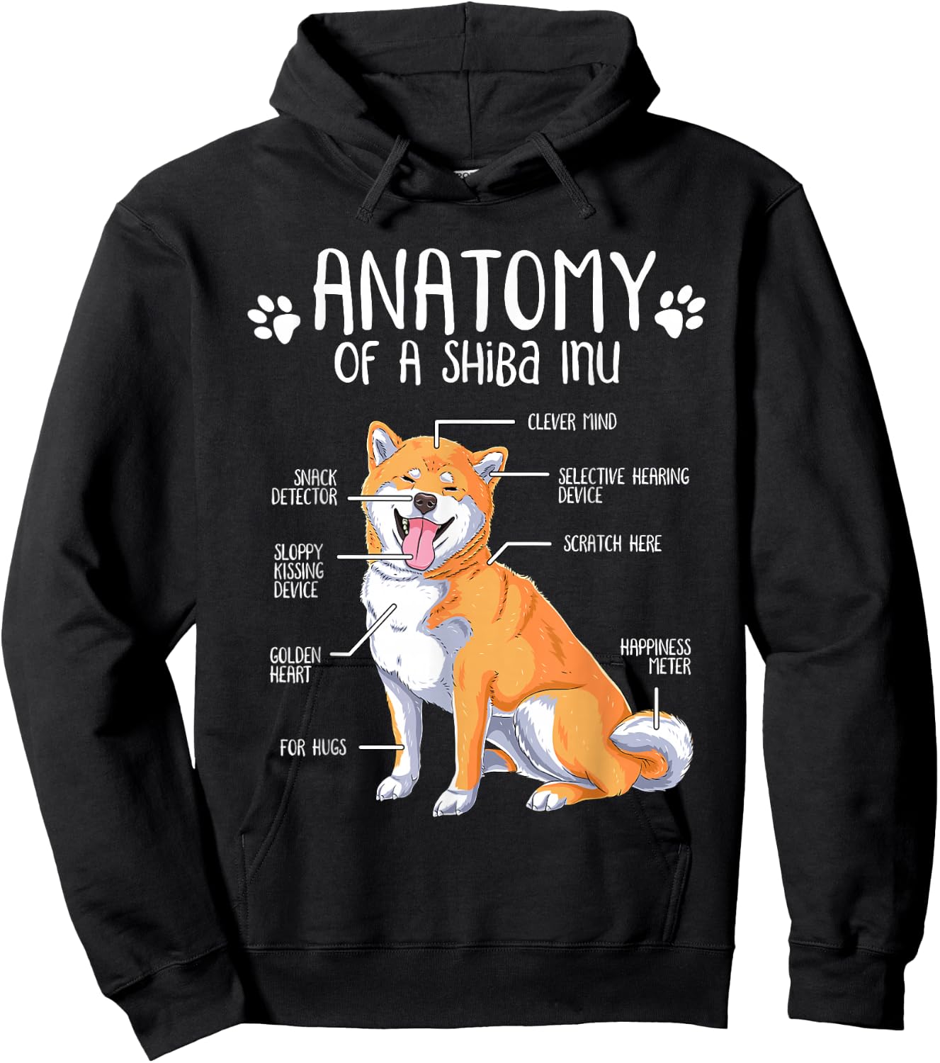 Funny Anatomy of a Shiba Inu Dog Lover Cute Shiba Inu Hoodie - Hoodie | Black