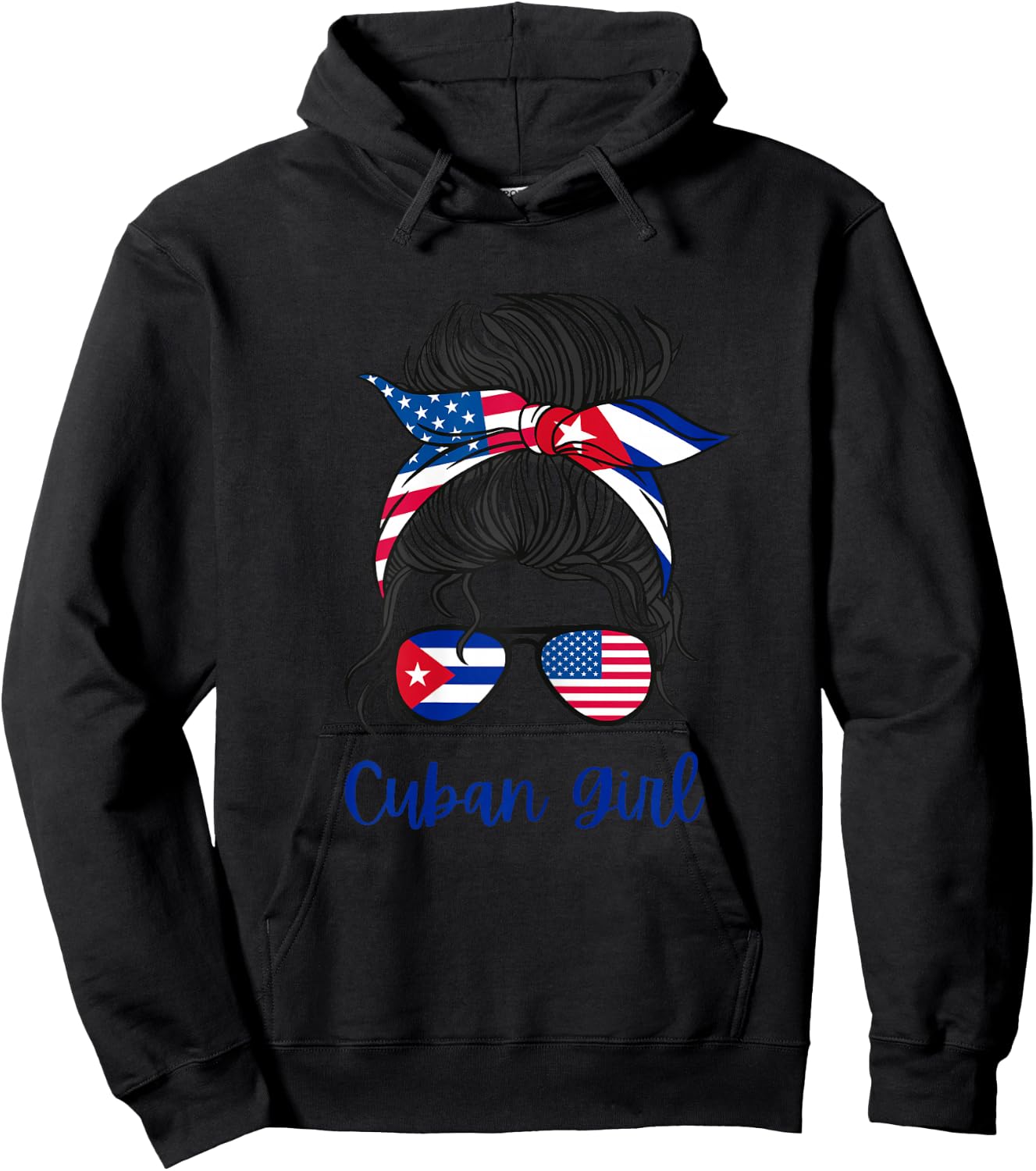 Cuba Girls USA American cuban Girl Hoodie - Hoodie | Black