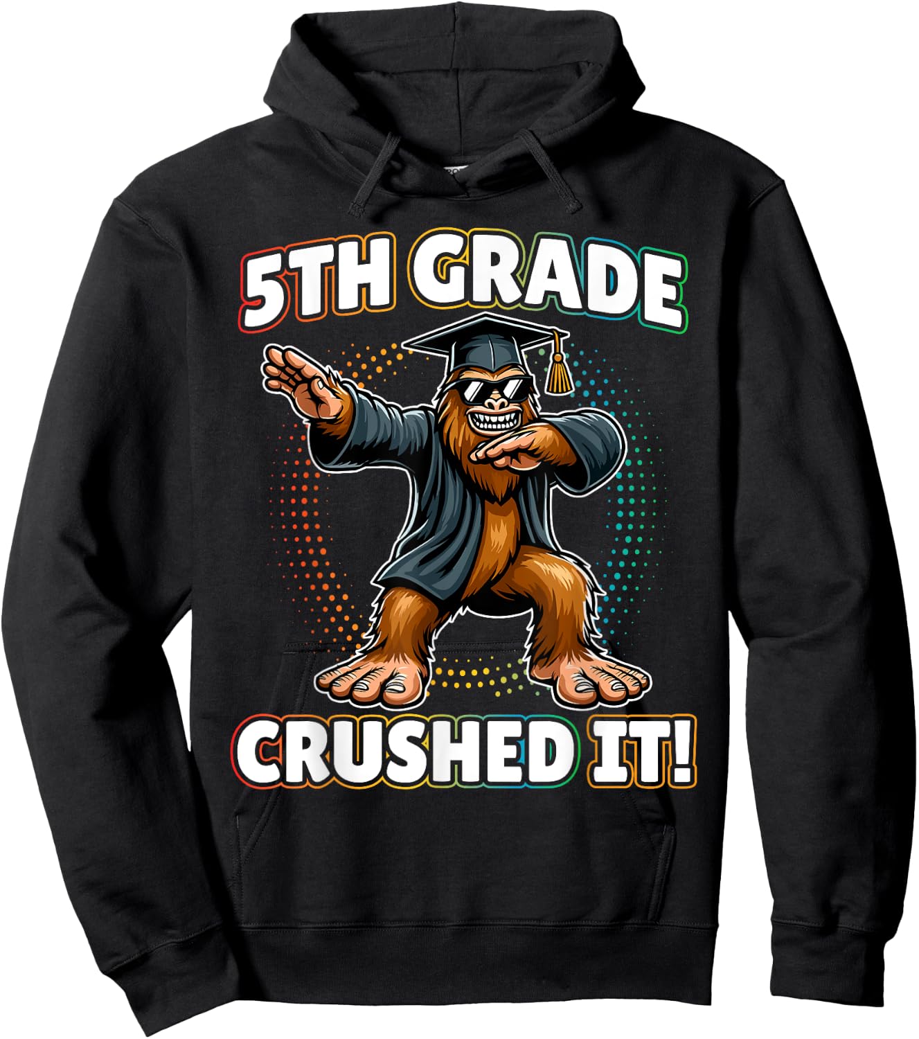 Dabbing Bigfoot 5th Grade Graduation for Boys Girls Kids Hoodie - Hoodie | Black