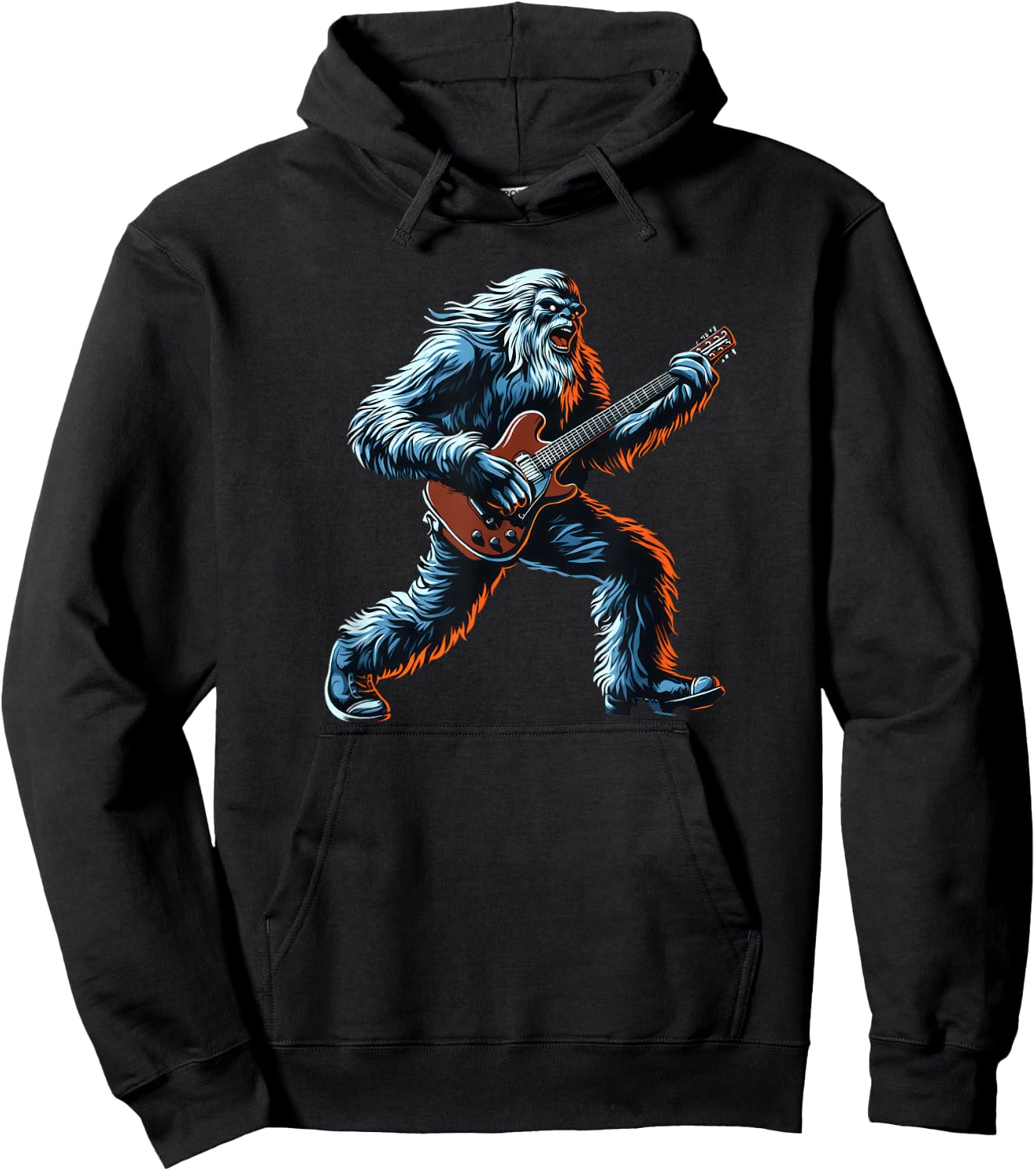 Funny Bigfoot Sasquatch Rock Graphic Cool Big Foot Design Hoodie - Hoodie | Black