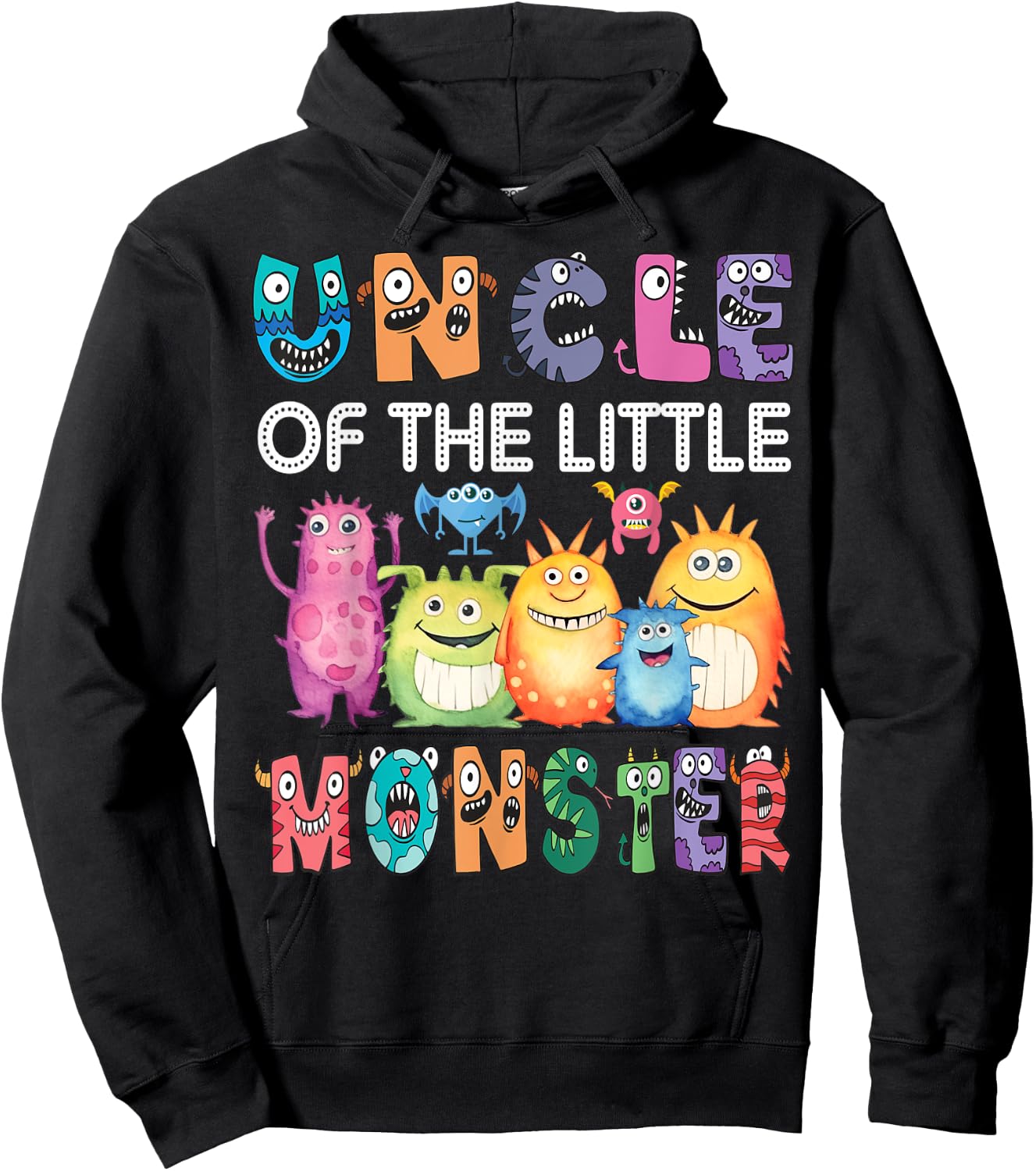 Uncle Of The Little Monster Kids 1St Birthday Party Hoodie - Hoodie | Black
