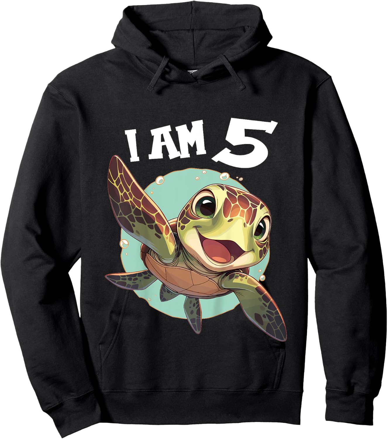 Kids 5 Years old 5 birthday Sea Turtles Boy Girl Sea Turtle Hoodie - Hoodie | Black