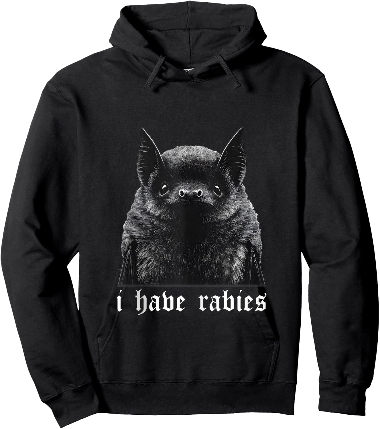 I Have Rabies Bat Vintage Hoodie - Hoodie | Black