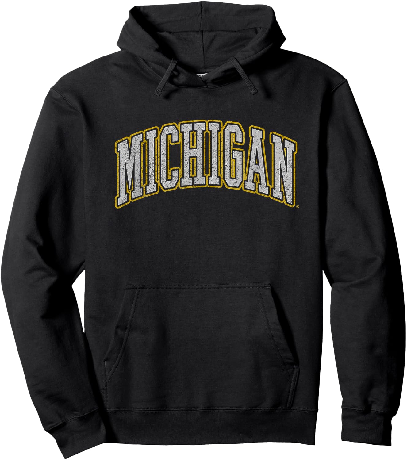 University of Michigan Wolverines U of M Distressed School Hoodie - Hoodie | Black