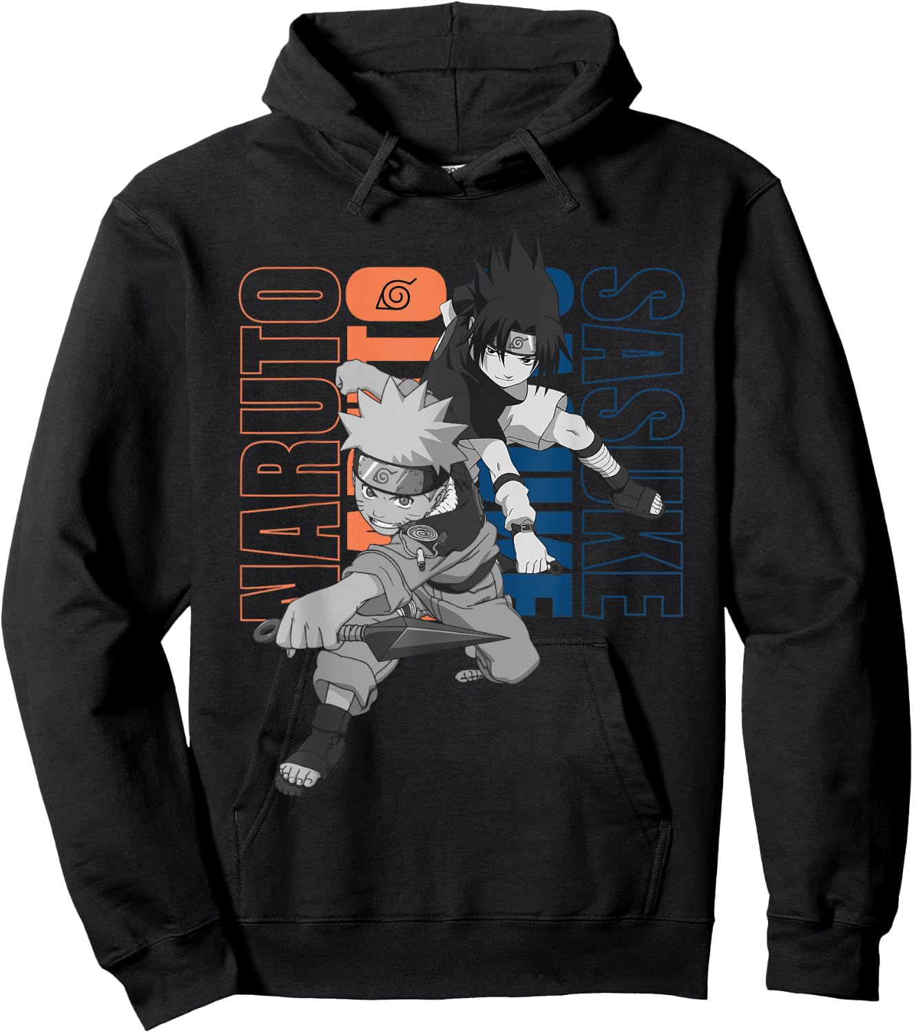 Naruto Kakashi & Sasuke Hoodie - Hoodie | Black