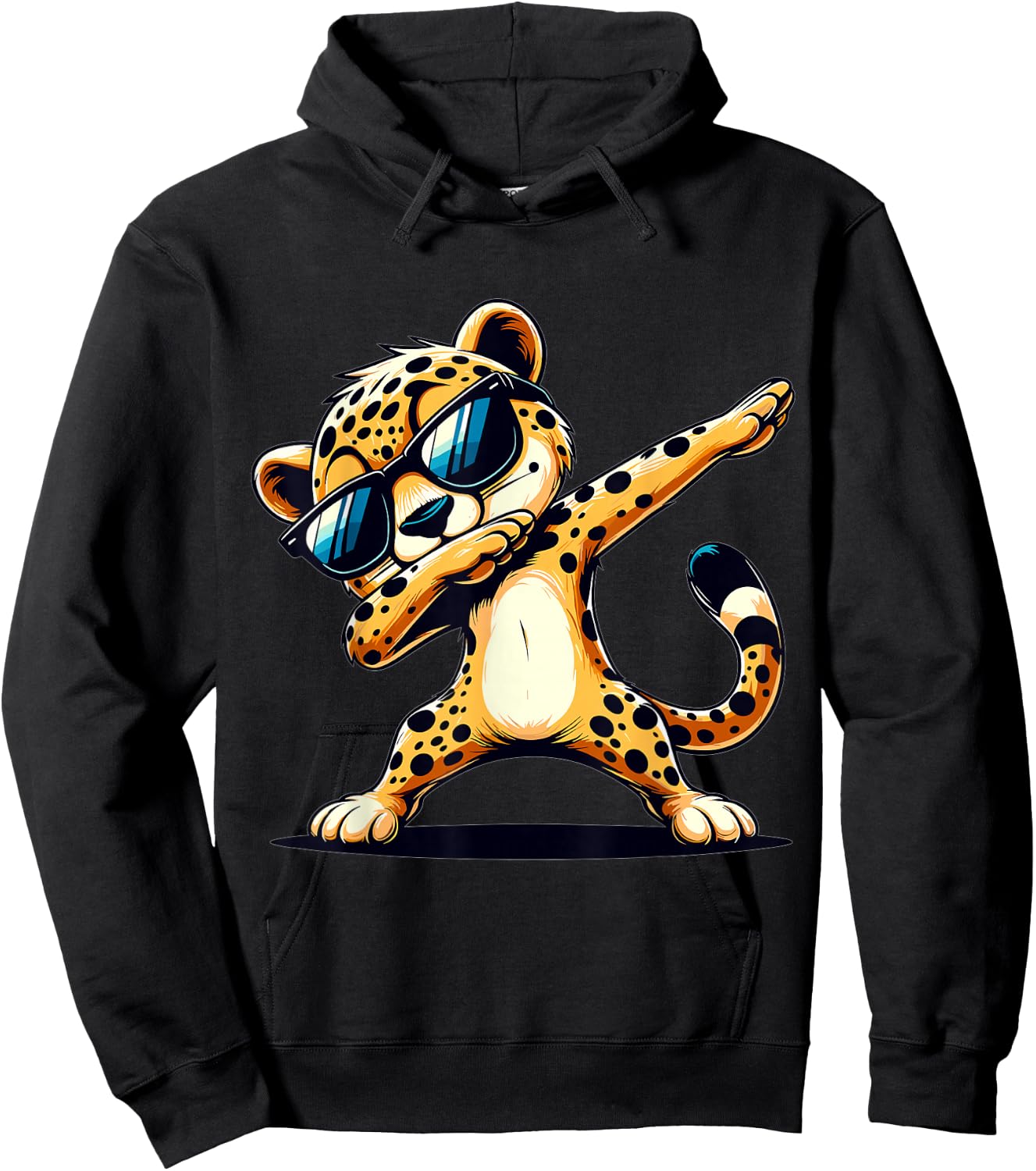 Dabbing Cheetah Sunglasses Cheetah Animal Hoodie - Hoodie | Black