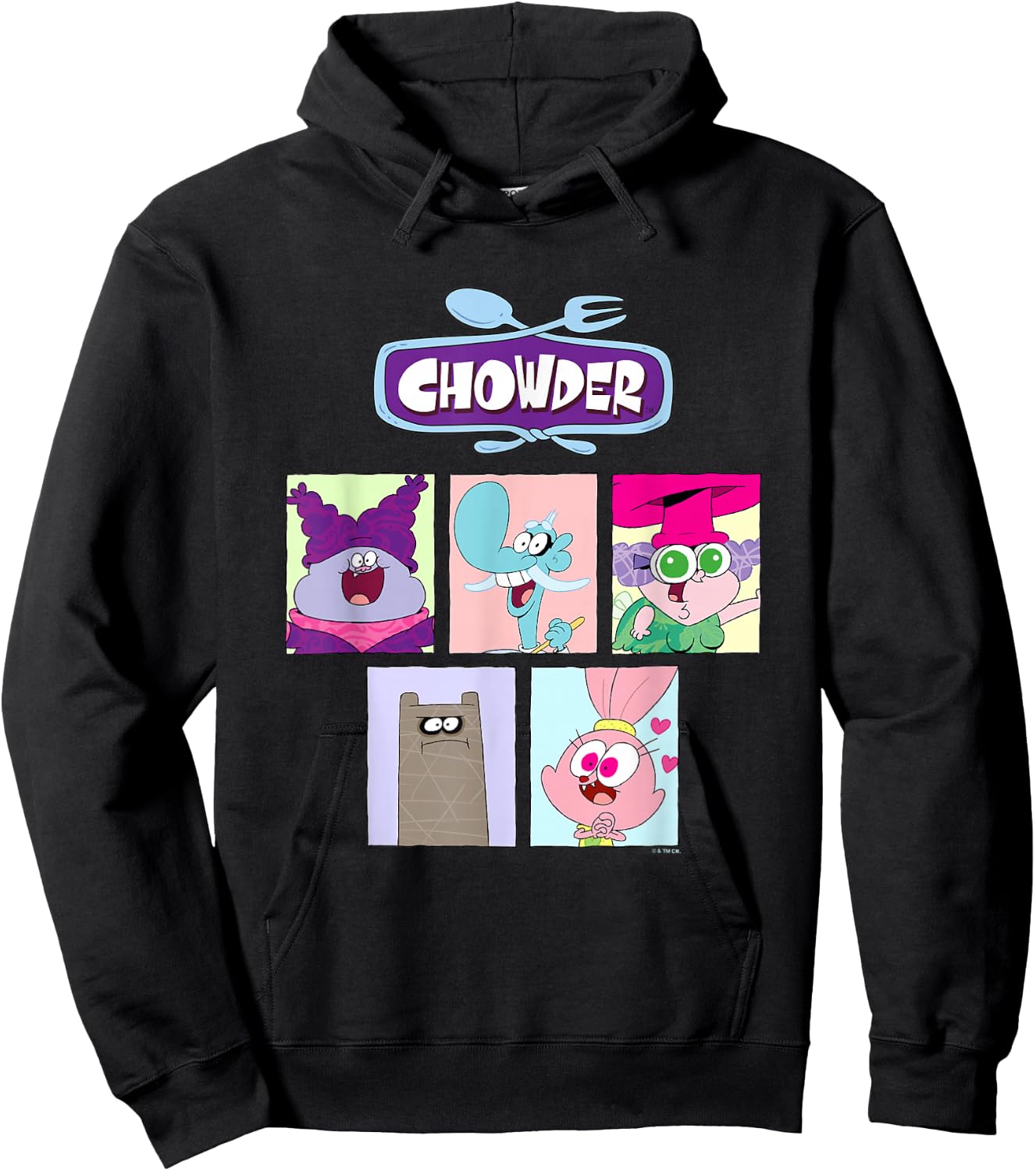 Chowder Main Characters Box Panels Collage Hoodie - Hoodie | Black