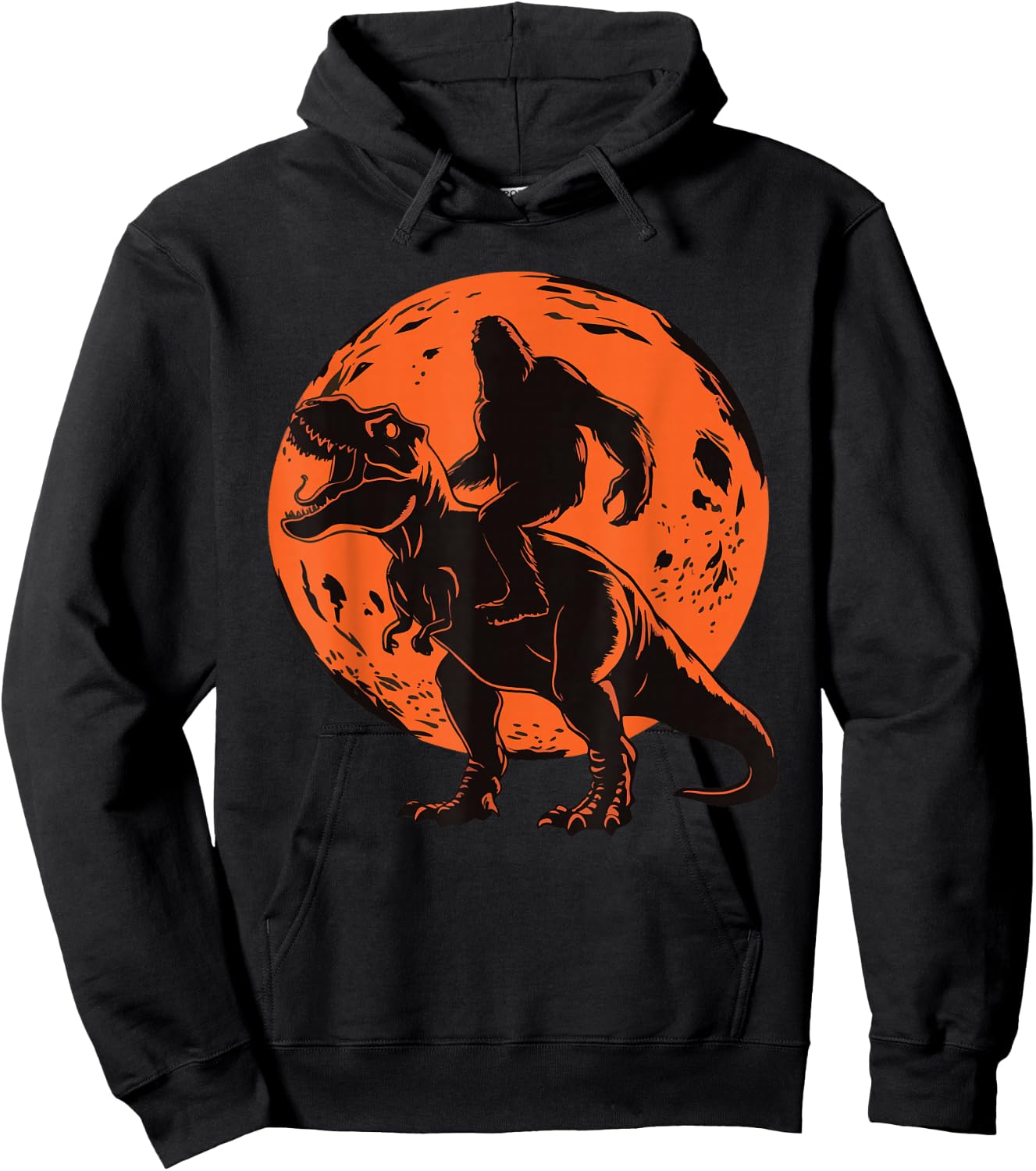 Bigfoot Riding T Rex Hoodie - Hoodie | Black