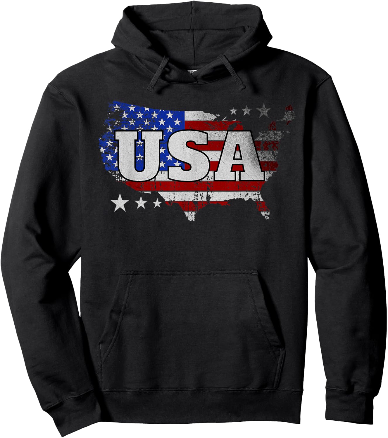 American Flag USA United States America US 4Th July Hoodie - Hoodie | Black