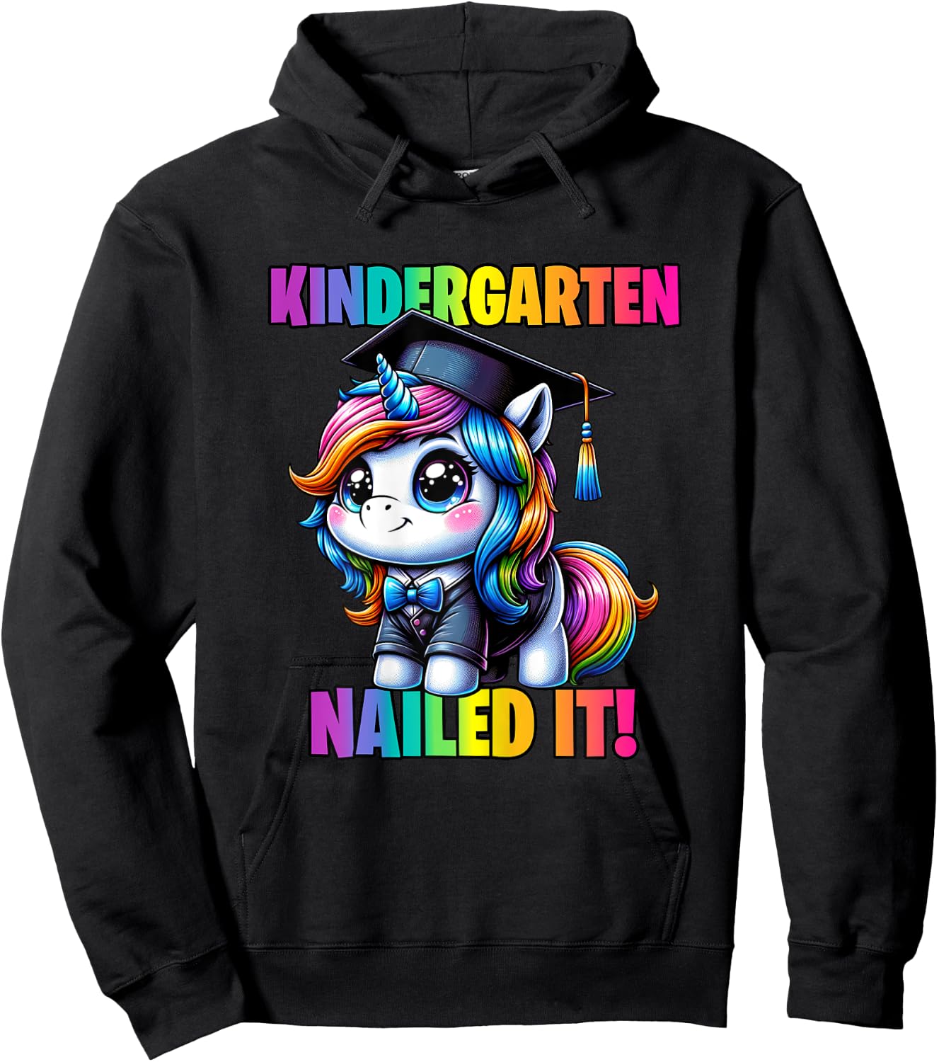 Graduation Kindergarten Unicorn Nailed It Girls Grad Magical Hoodie - Hoodie | Black