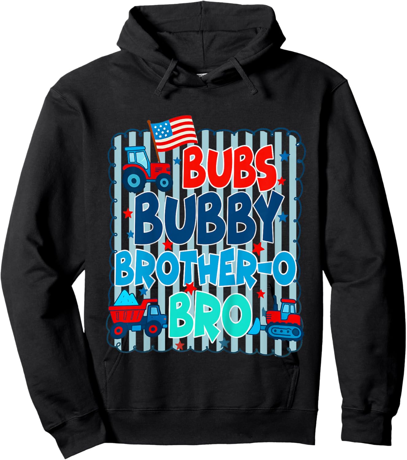 Kids Boys 4th Of July Bubs Bubby Brother-O Bro American Flag Hoodie - Hoodie | Black