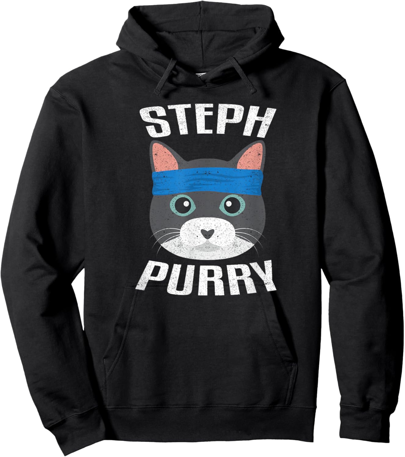 Steph Purry Cat - Funny Basketball Shirt Hoodie - Hoodie | Black