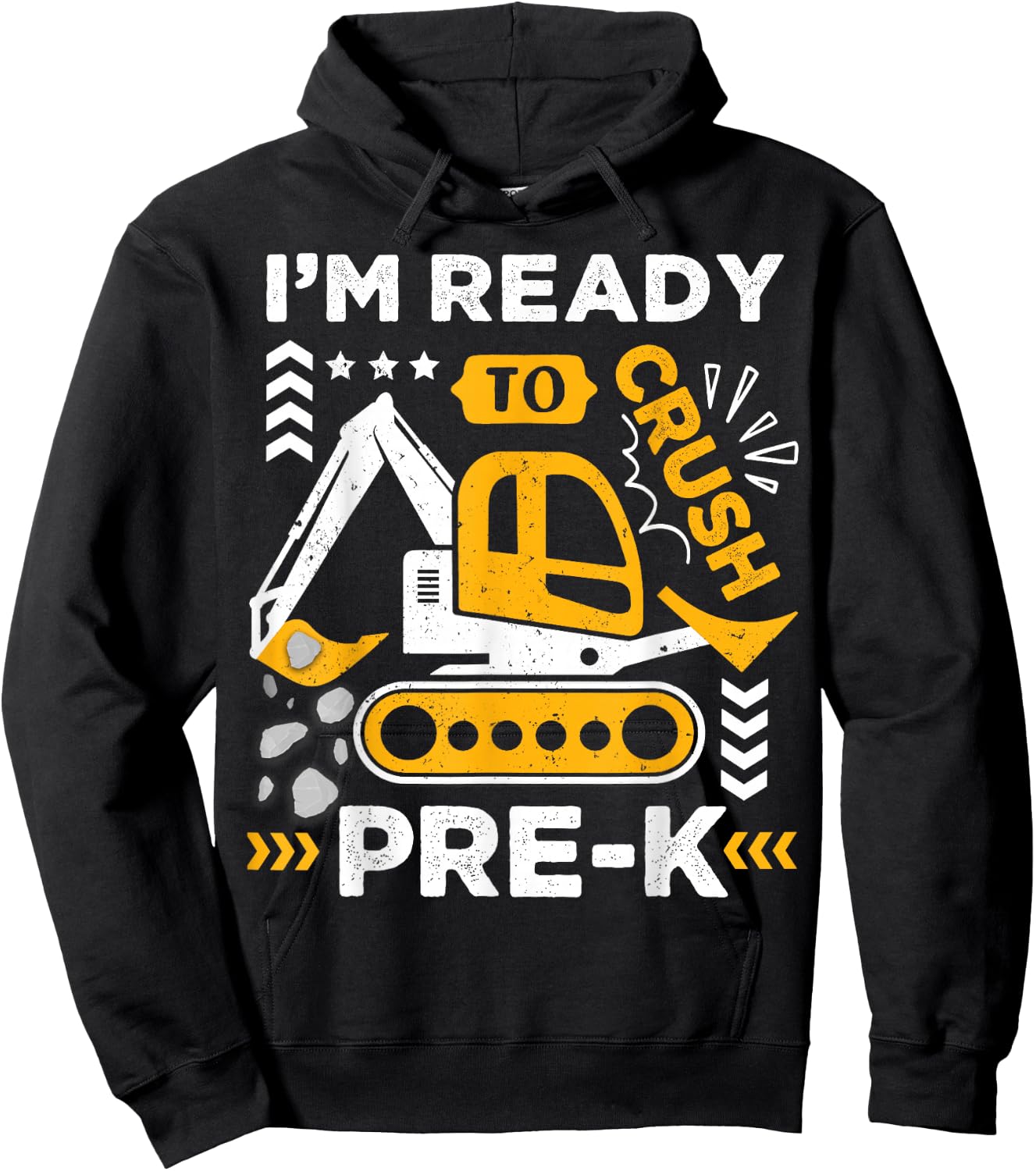 Kids Ready to Crush Preschool Pre-K Construction Truck Boys Hoodie - Hoodie | Black