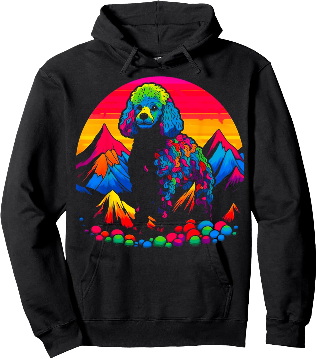 Pop Art Design Poodle Dog Hike Hoodie - Hoodie | Black