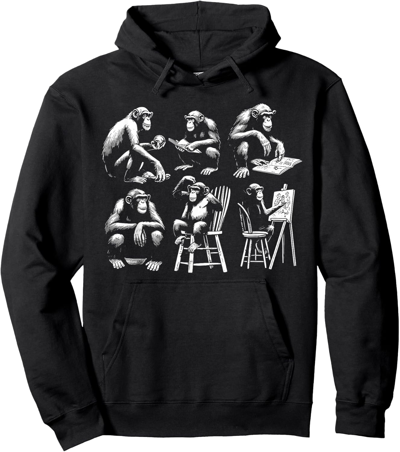 Chimpanzee Evolution Chimps Monkeys Hoodie - Hoodie | Black