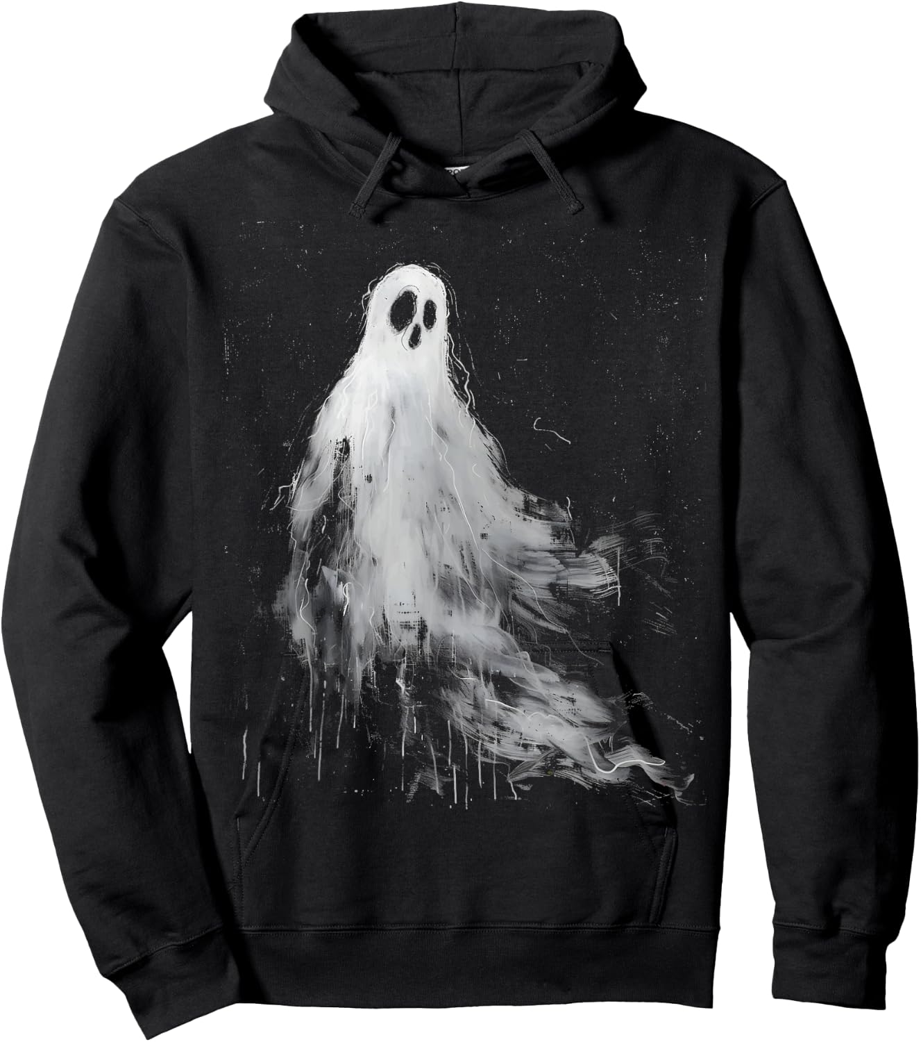 Spirit Ghost Horror Spooky Scary Halloween Grunge Aesthetic Hoodie - Hoodie | Black