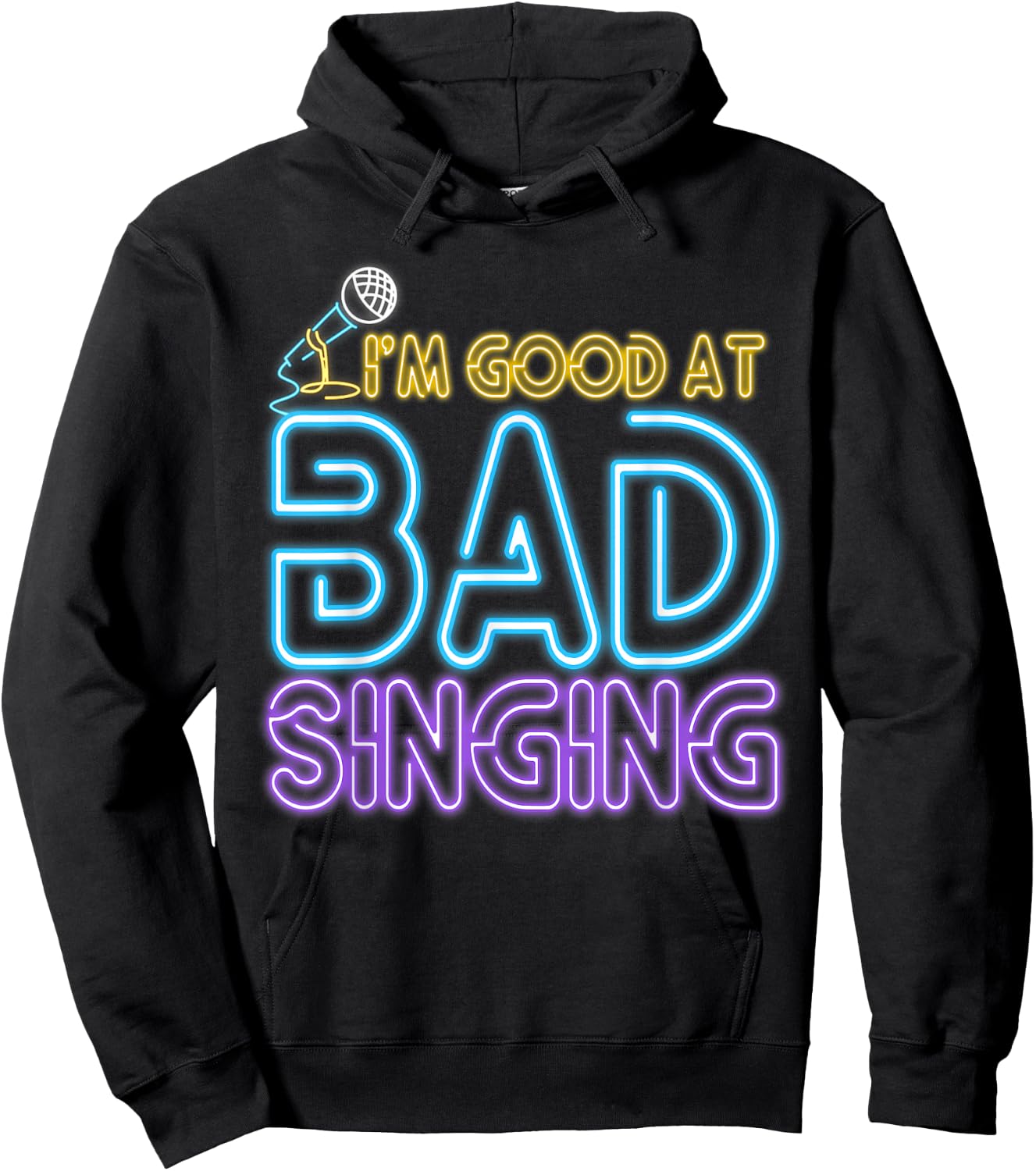 Karaoke Singer 80s Retro Vintage I'm Good At Bad Singing Hoodie - Hoodie | Black