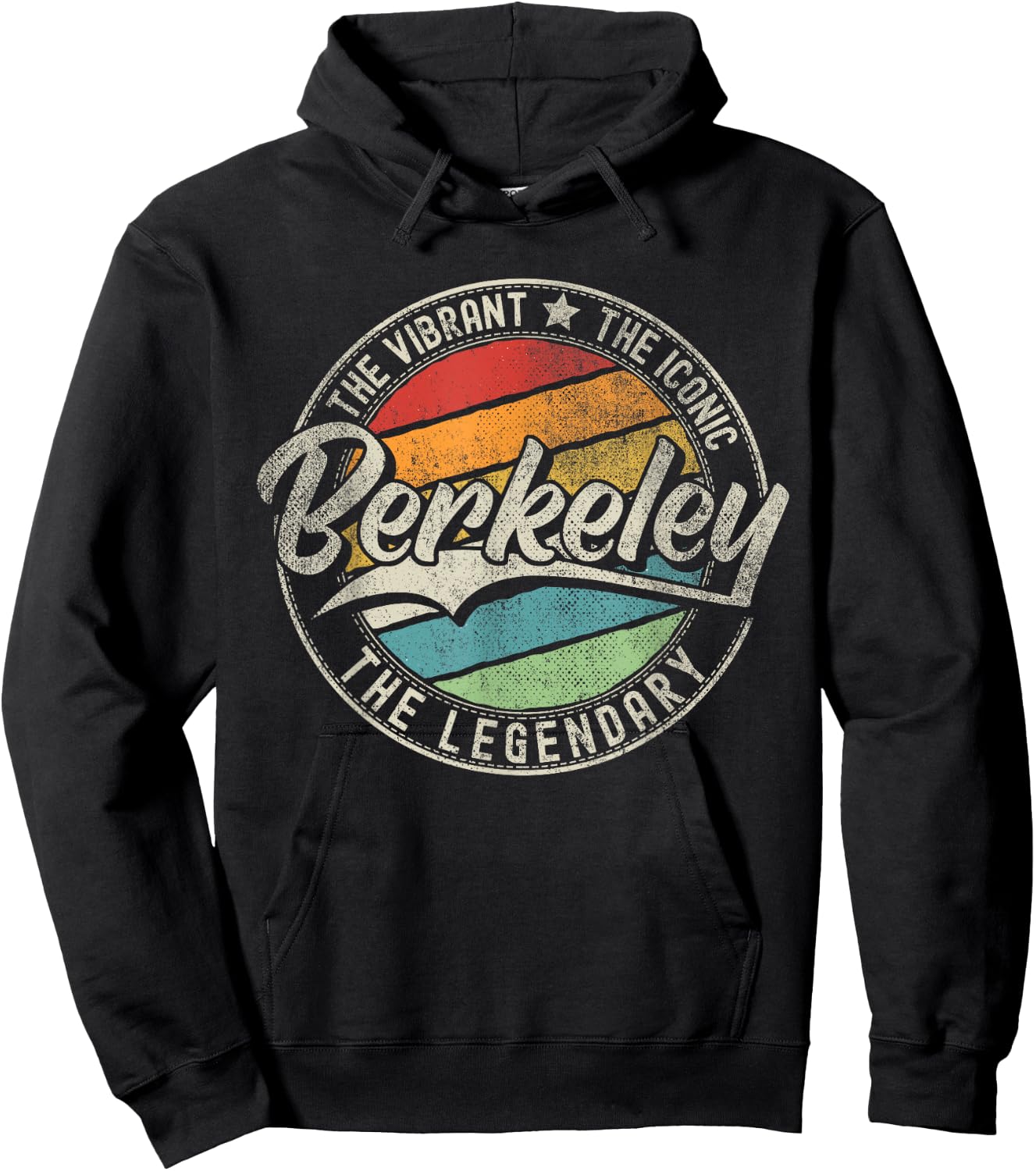 Berkeley CA | California | Vintage Distressed Hoodie - Hoodie | Black