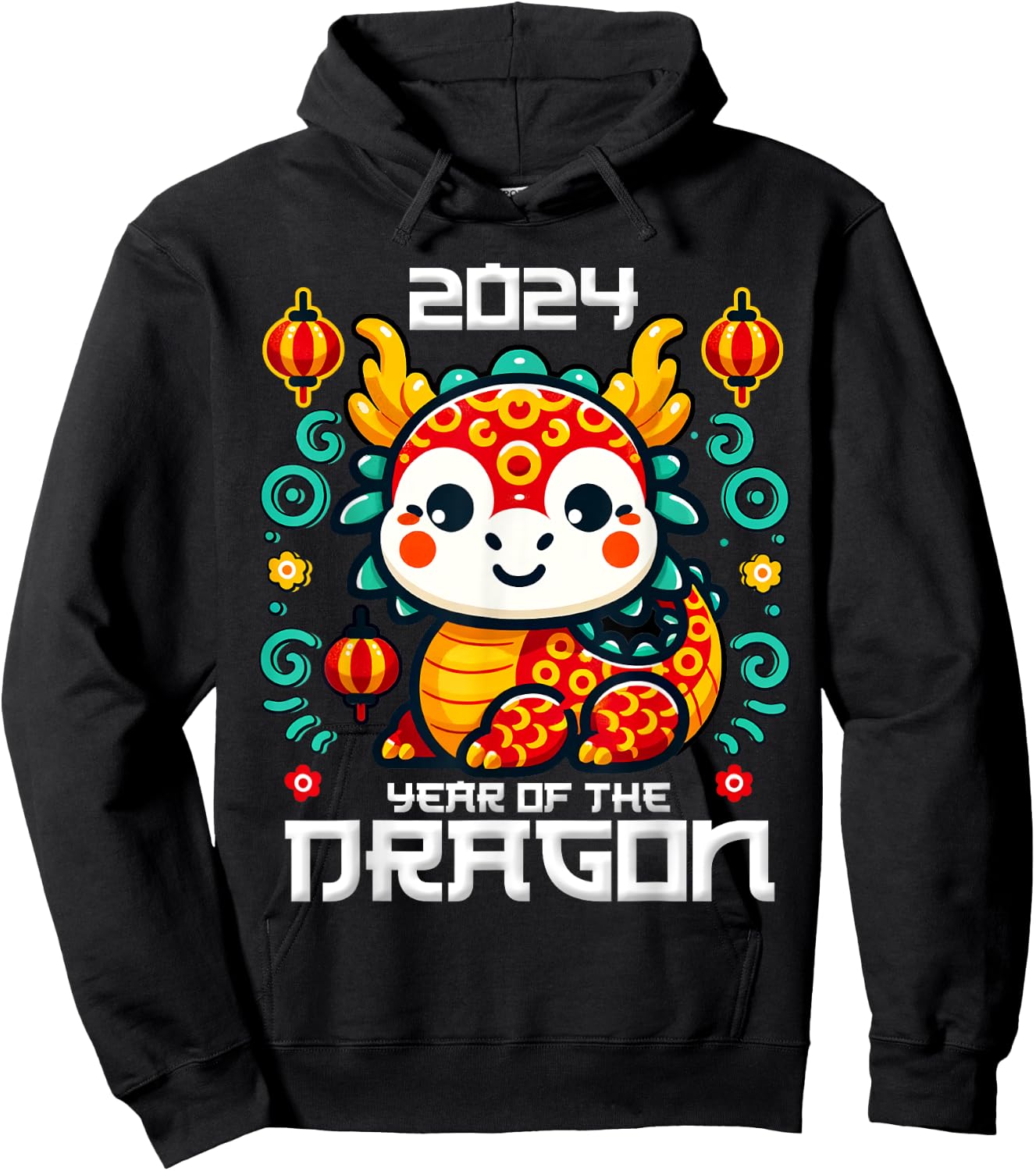 Chinese New Year 2024 Shirt Kids Year of The Dragon 2024 Hoodie - Hoodie | Black