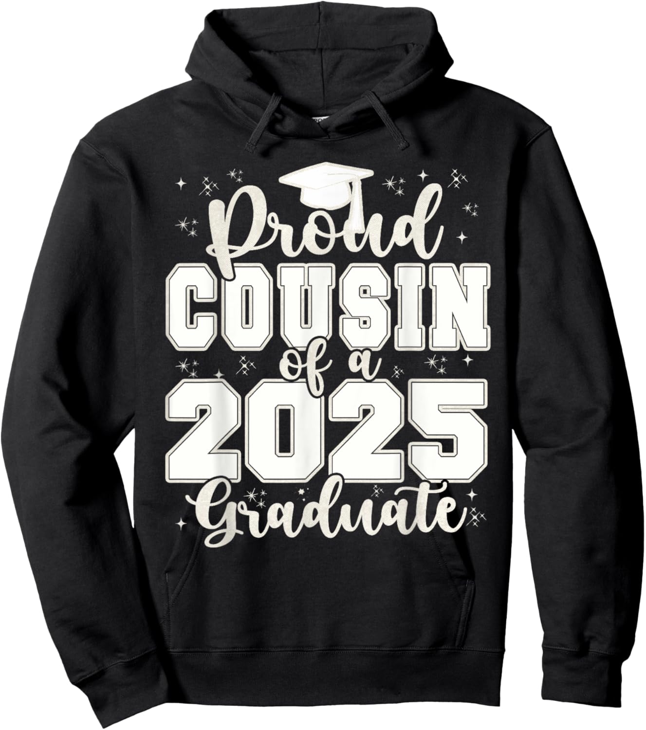 Proud Cousin of a 2025 Graduate Grad Prom Senior Graduation Hoodie - Hoodie | Black