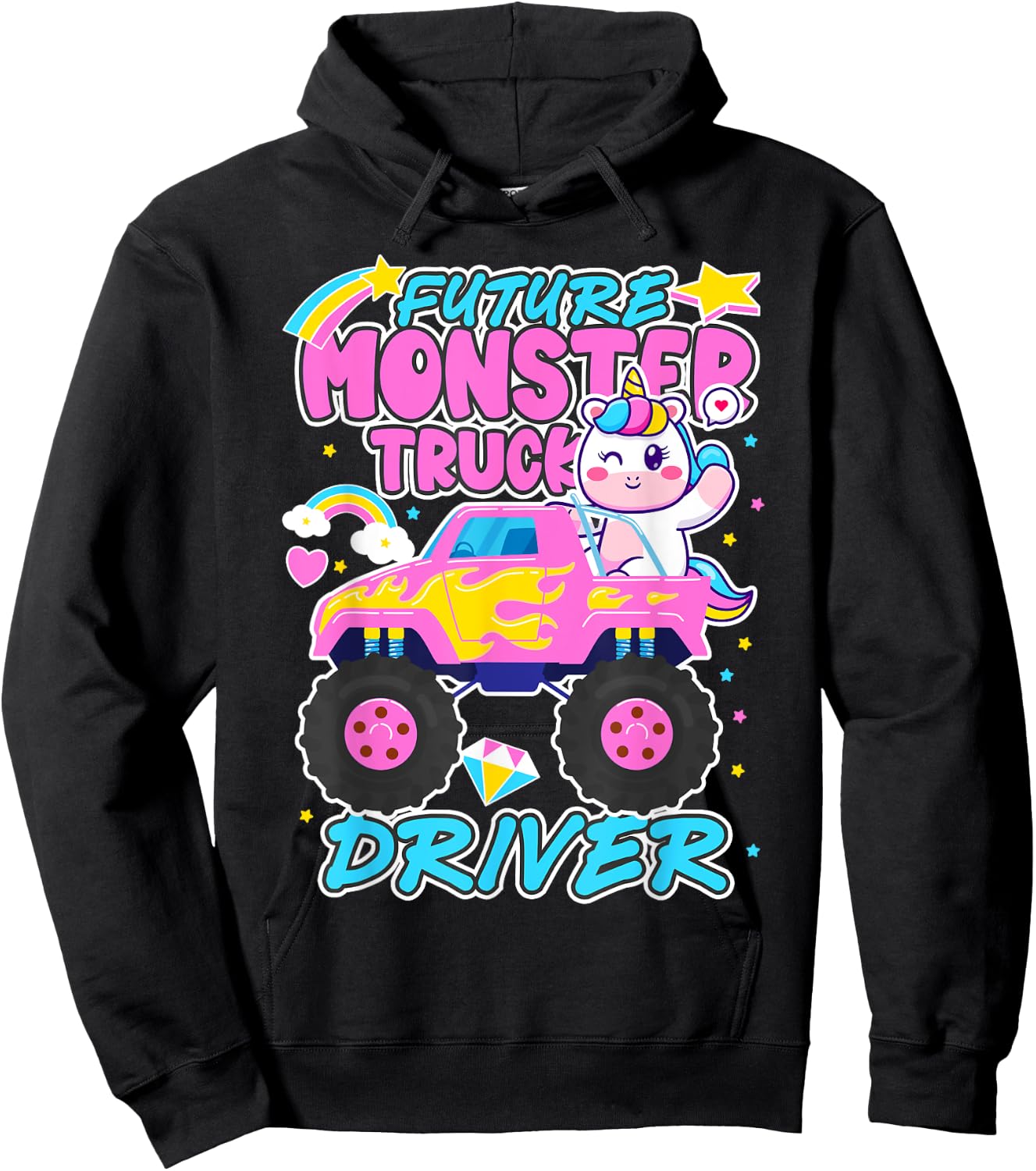 Future Monster Trucks Driver Funny Monster Trucking Lovers Hoodie - Hoodie | Black