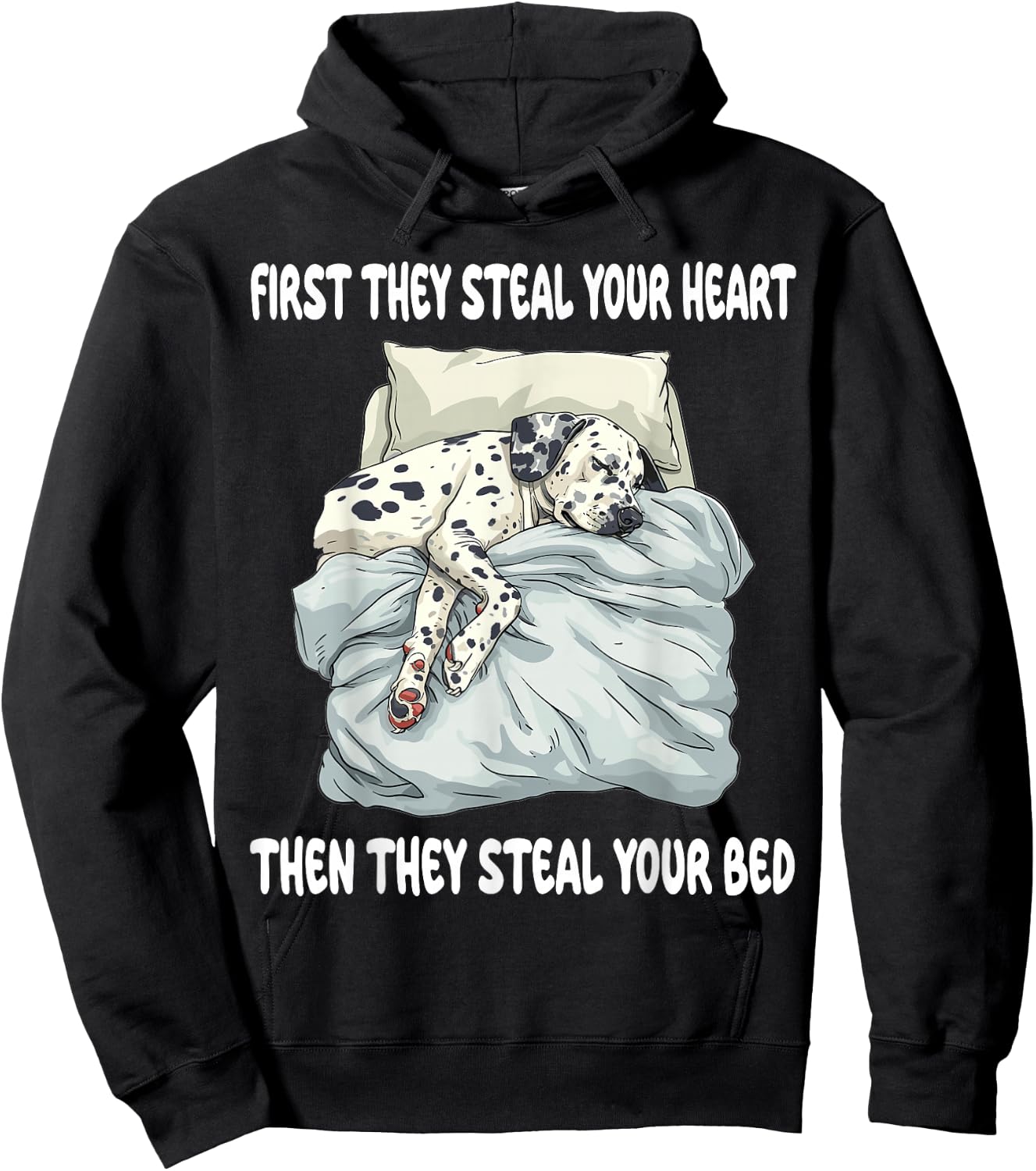 Dalmatian Sleeping Pajamas Nightgown Hoodie - Hoodie | Black