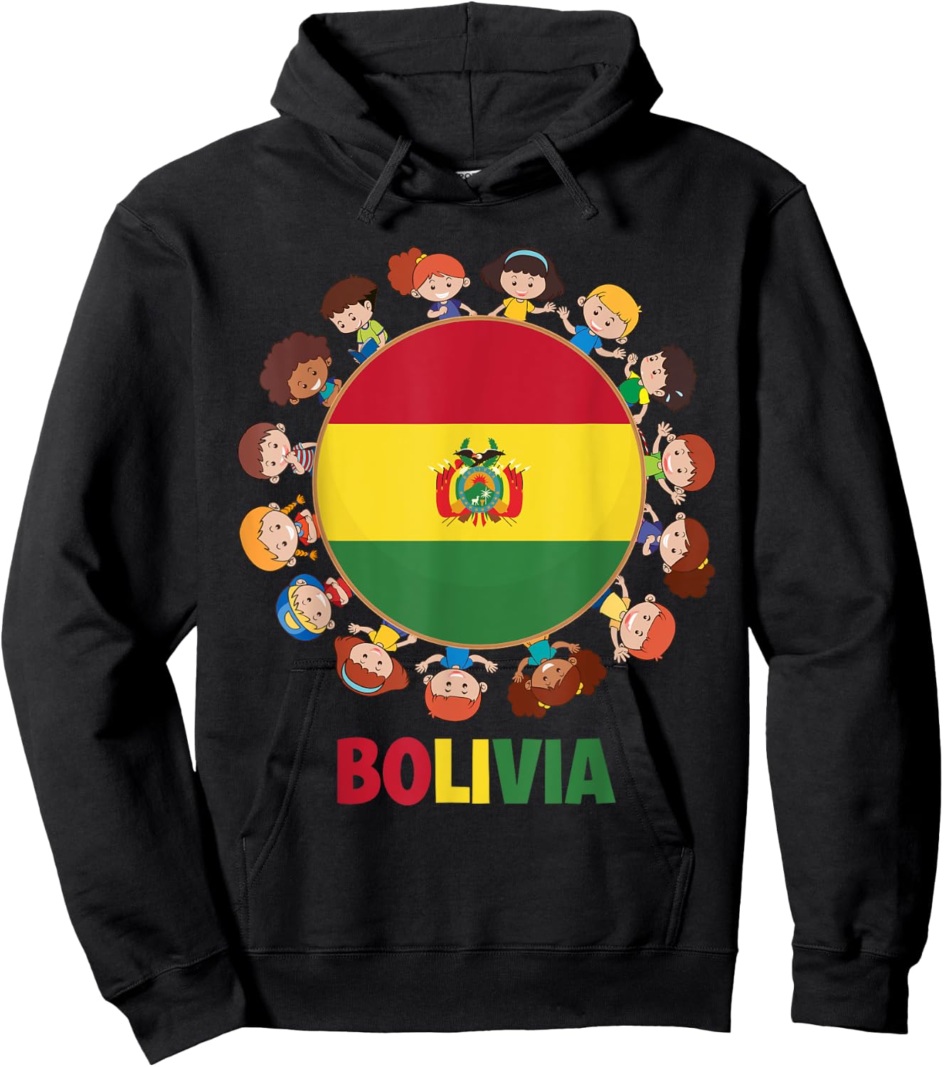 Bolivian Flag Hispanic Heritage Month Bolivia Kids Boy Girls Hoodie - Hoodie | Black