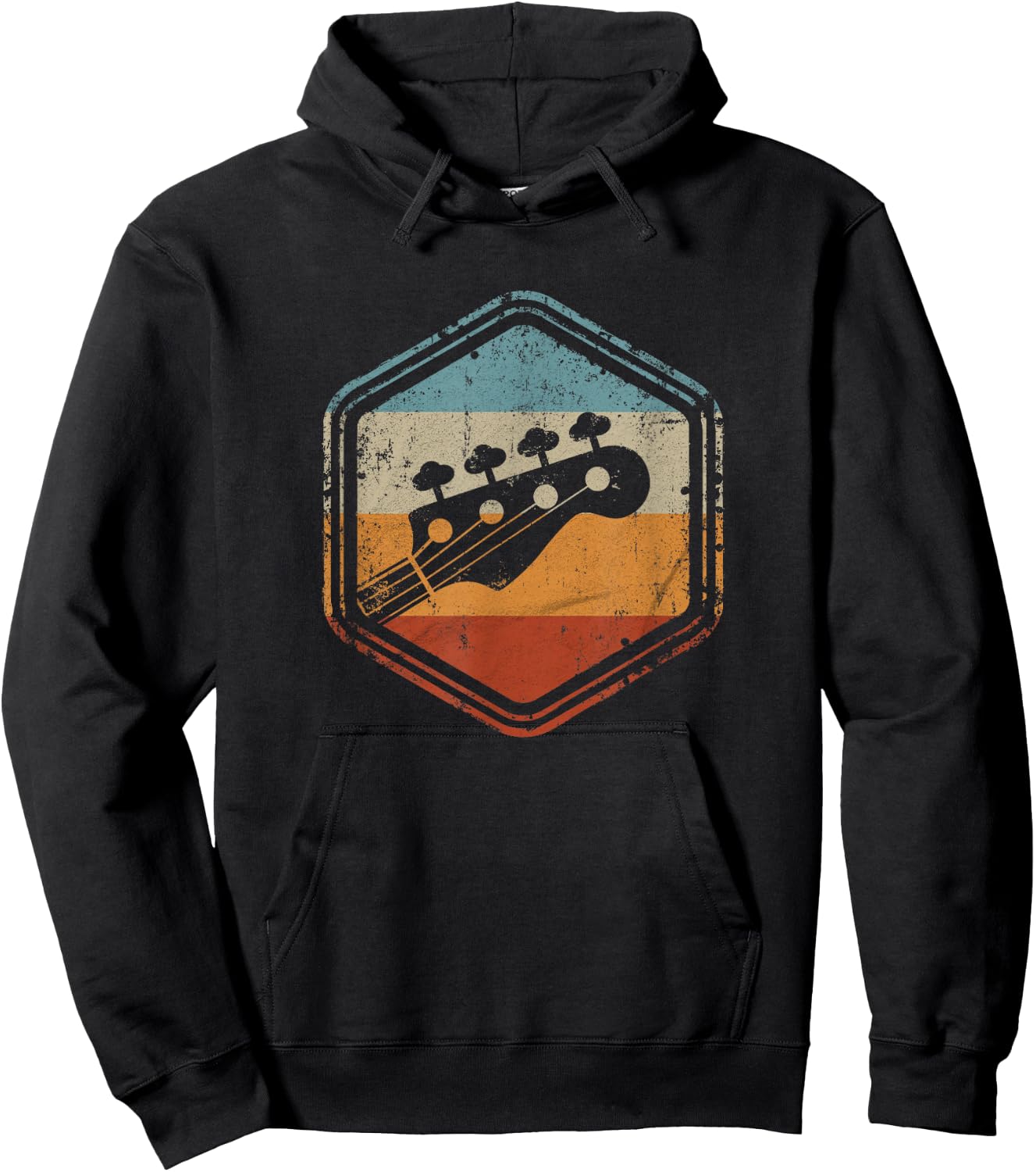 Bass Guitar Vintage Headstock for Bass Player Bassist Hoodie - Hoodie | Black