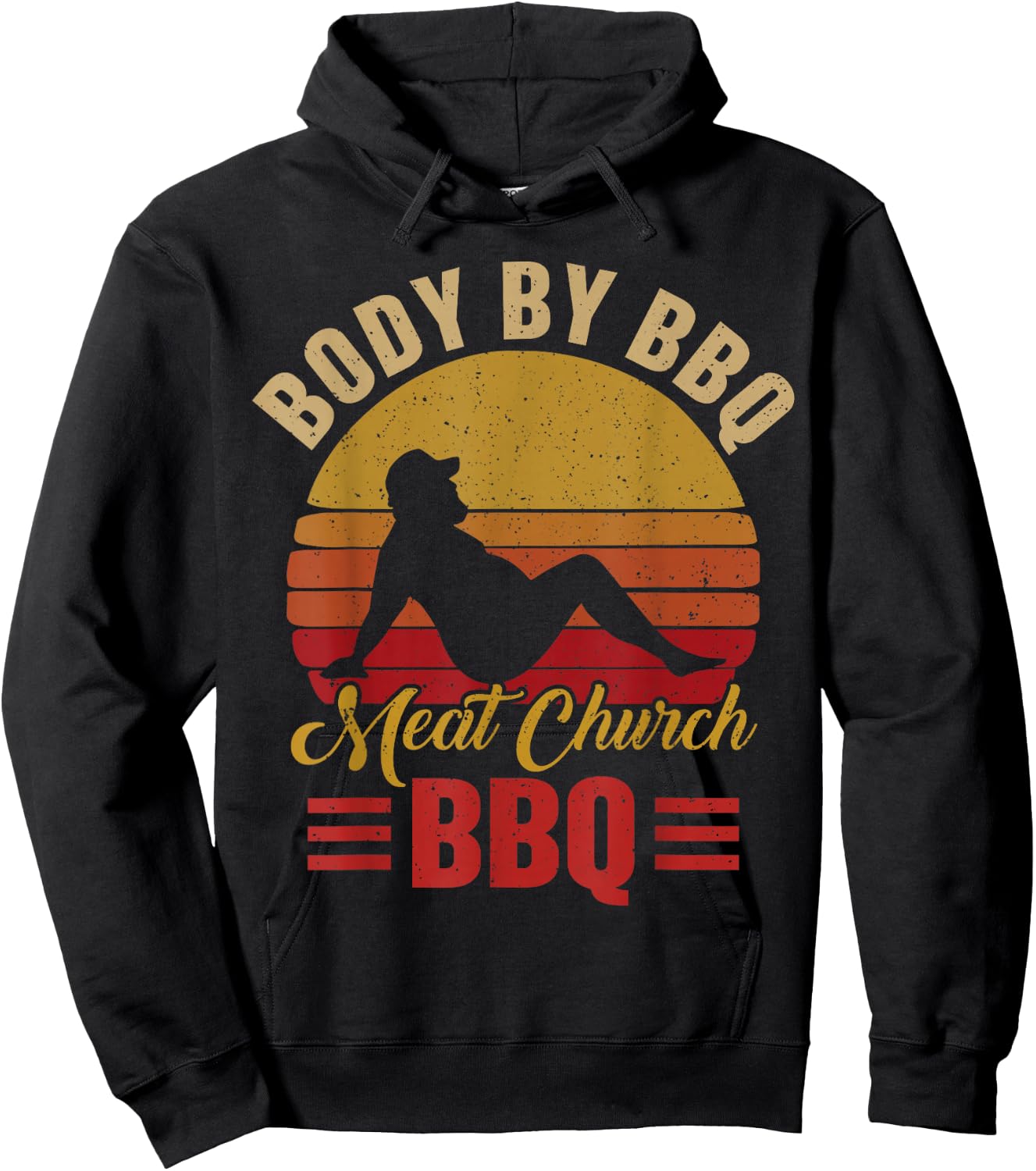 Body by BBQ Vintage Meat Church Grilling Barbecue Hoodie - Hoodie | Black
