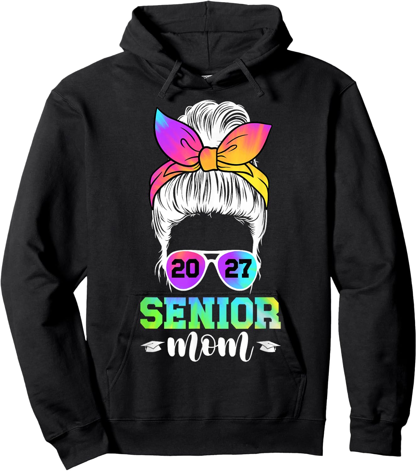 Senior Mom 2027 Class Of 2027 Mother Of Senior 2027 Mama Hoodie - Hoodie | Black