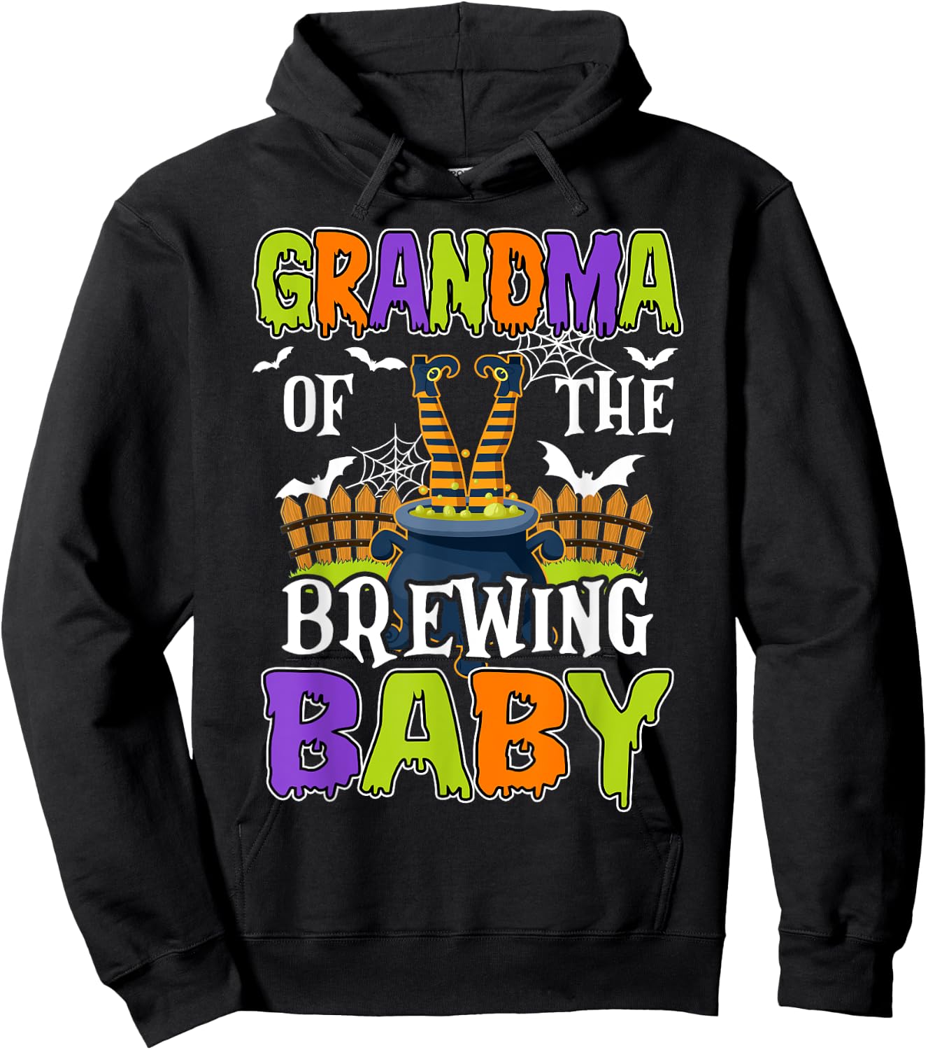 Grandma Of The Brewing Baby Halloween Witch Baby Funny Hoodie - Hoodie | Black