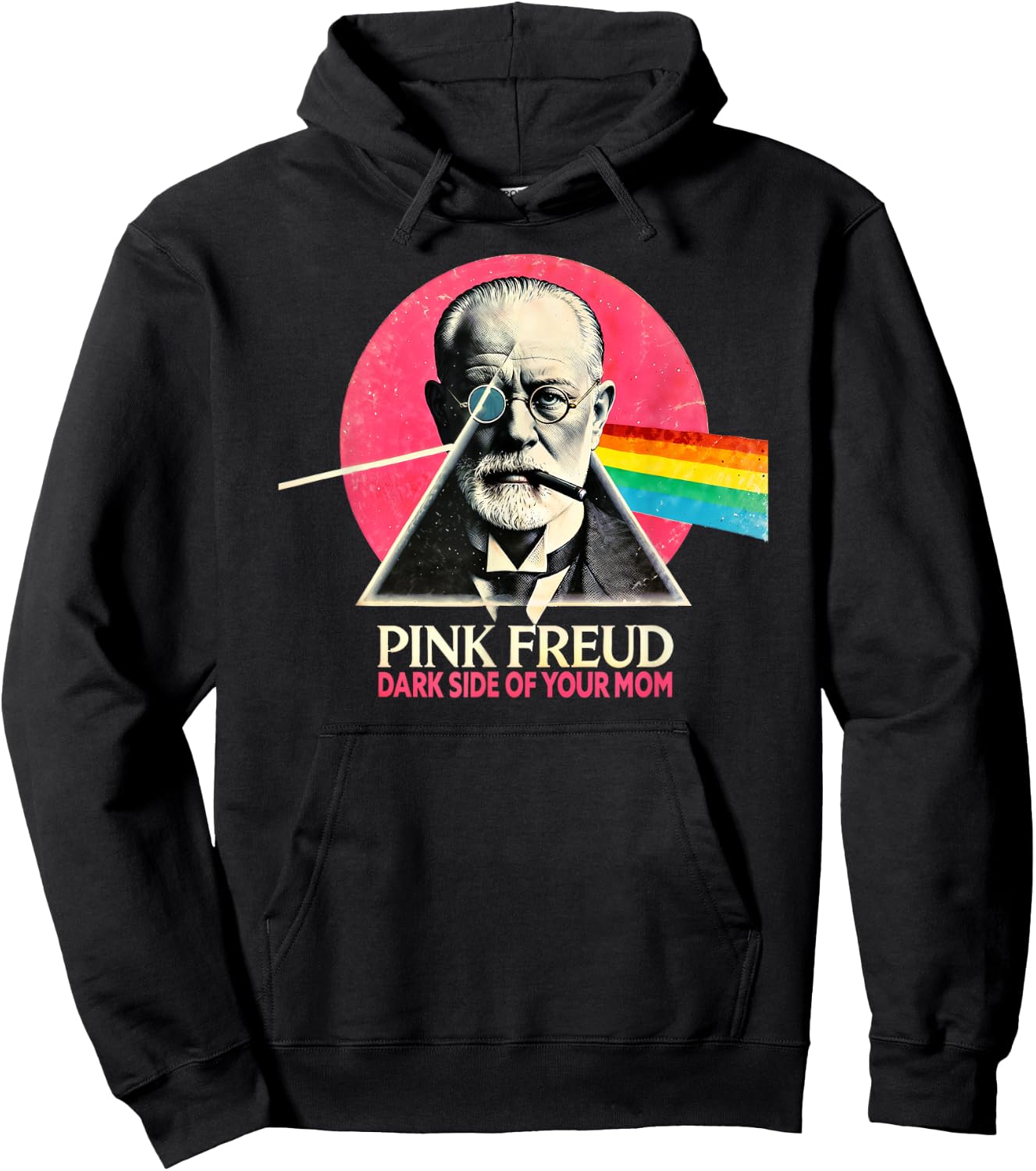 Funny Dark Side of Your Mom Psychoanalysis Joke Hoodie - Hoodie | Black