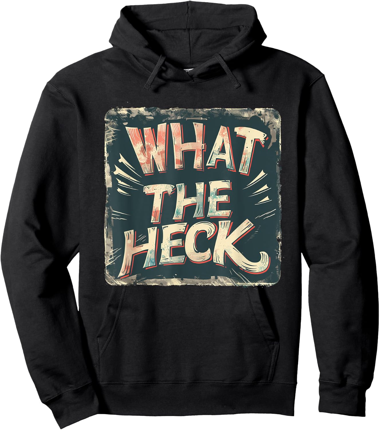 Creative What the Heck Emblem for an Awesome Look Hoodie - Hoodie | Black