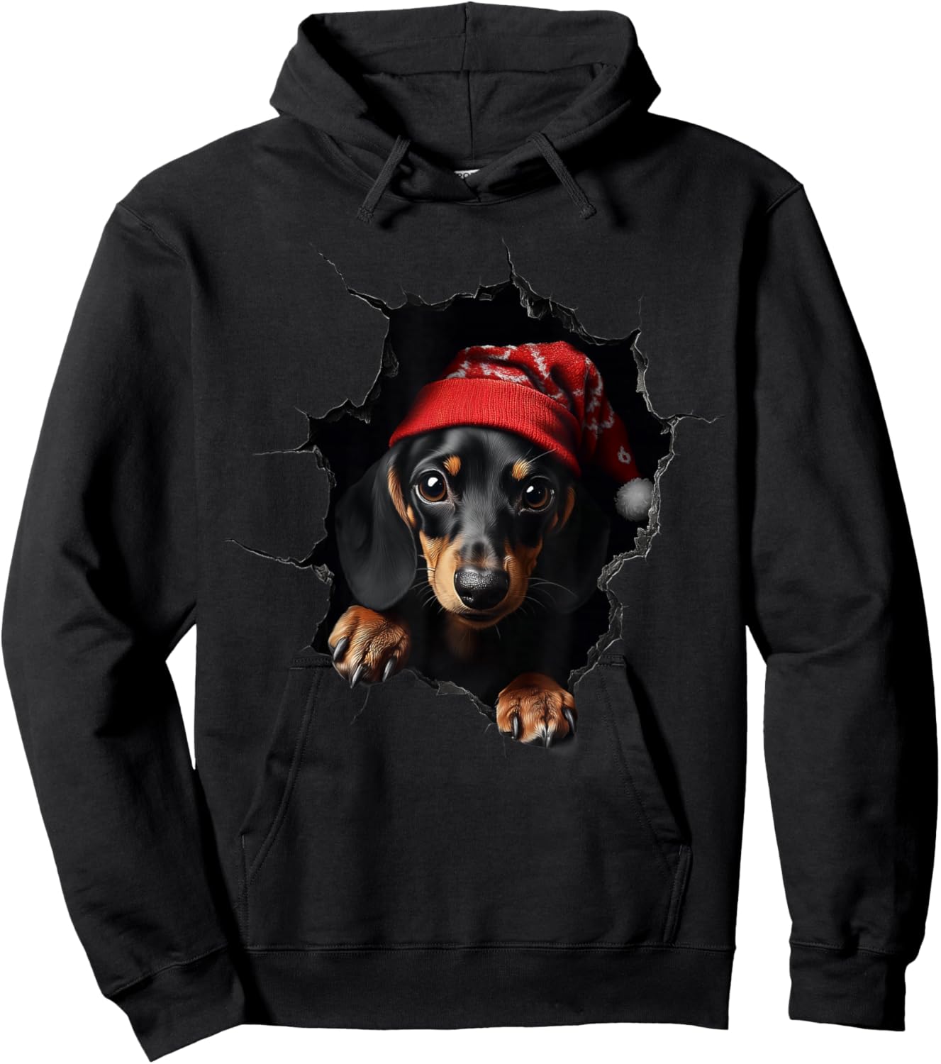 Funny Christmas Dog Lover Dog Owner Xmas Dachshund Dogs Hoodie - Hoodie | Black