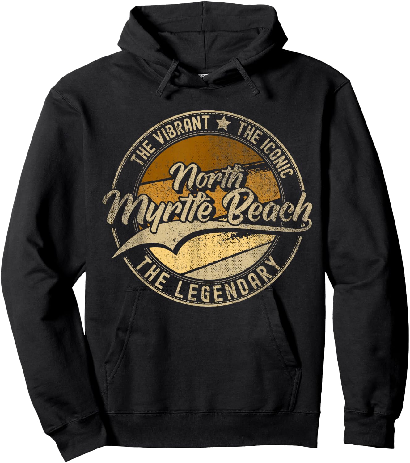 North Myrtle Beach SC | South Carolina | Vintage Distressed Hoodie - Hoodie | Black