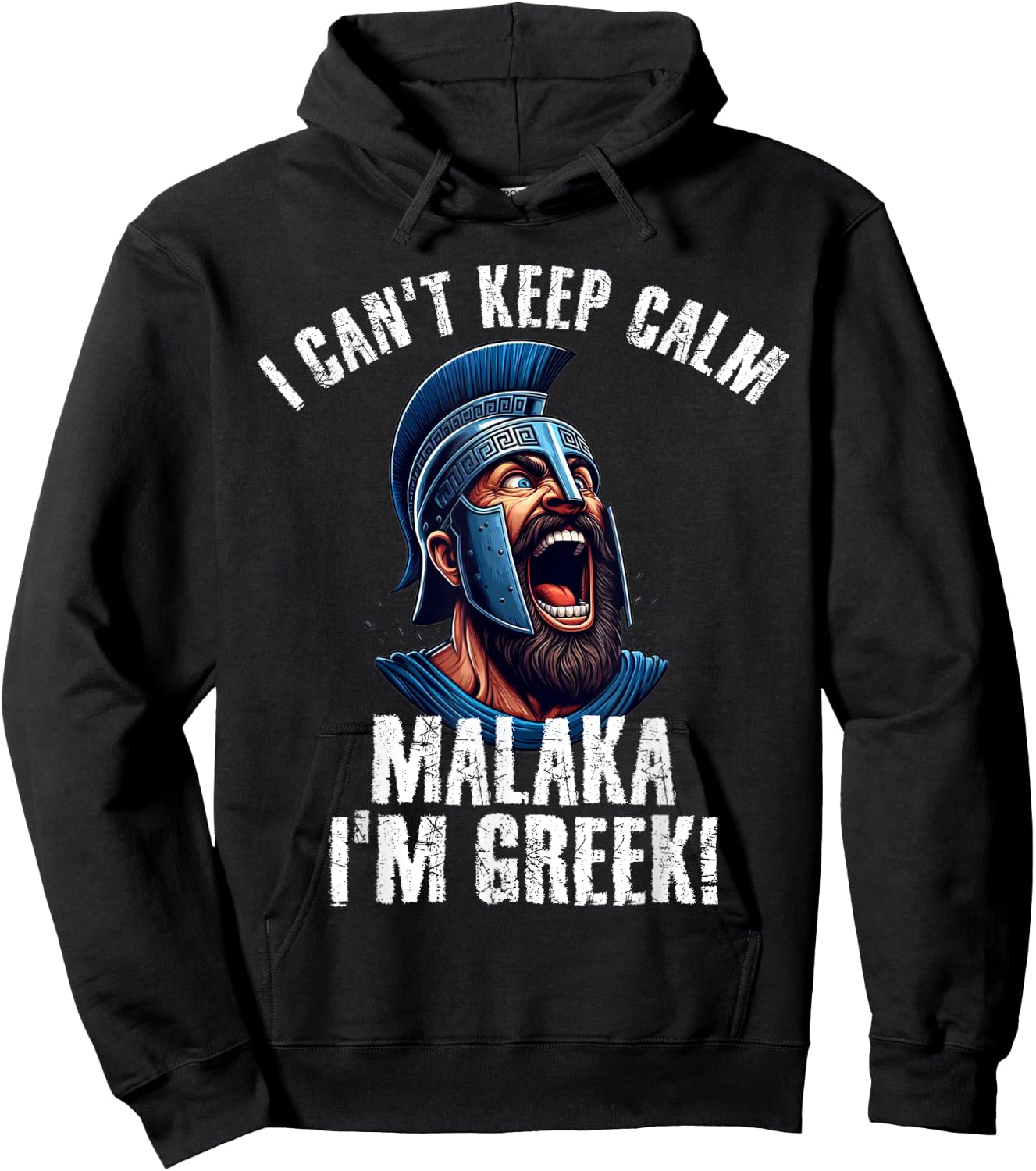 Malaka I Am Greek - Proud Greek Spartans Hoodie - Hoodie | Black