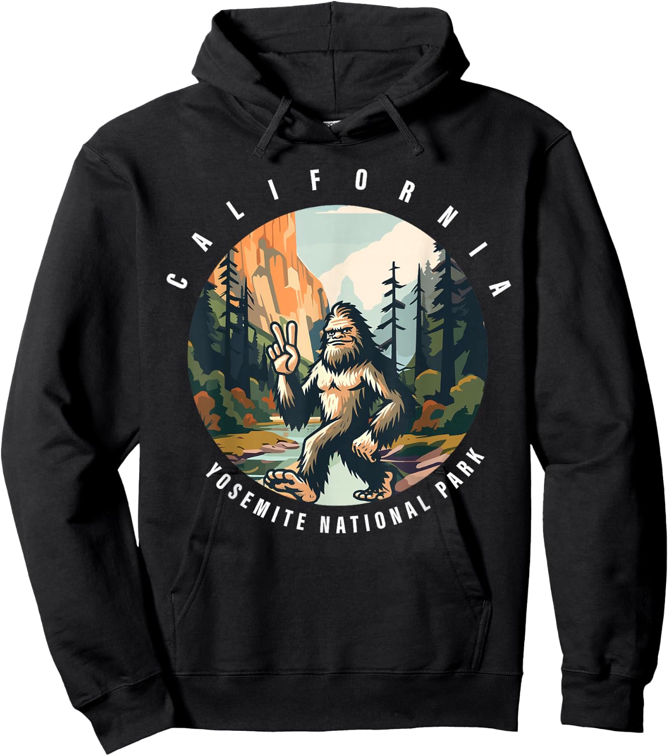 Bigfoot Sasquatch Yosemite National Park Hoodie - Hoodie | Black