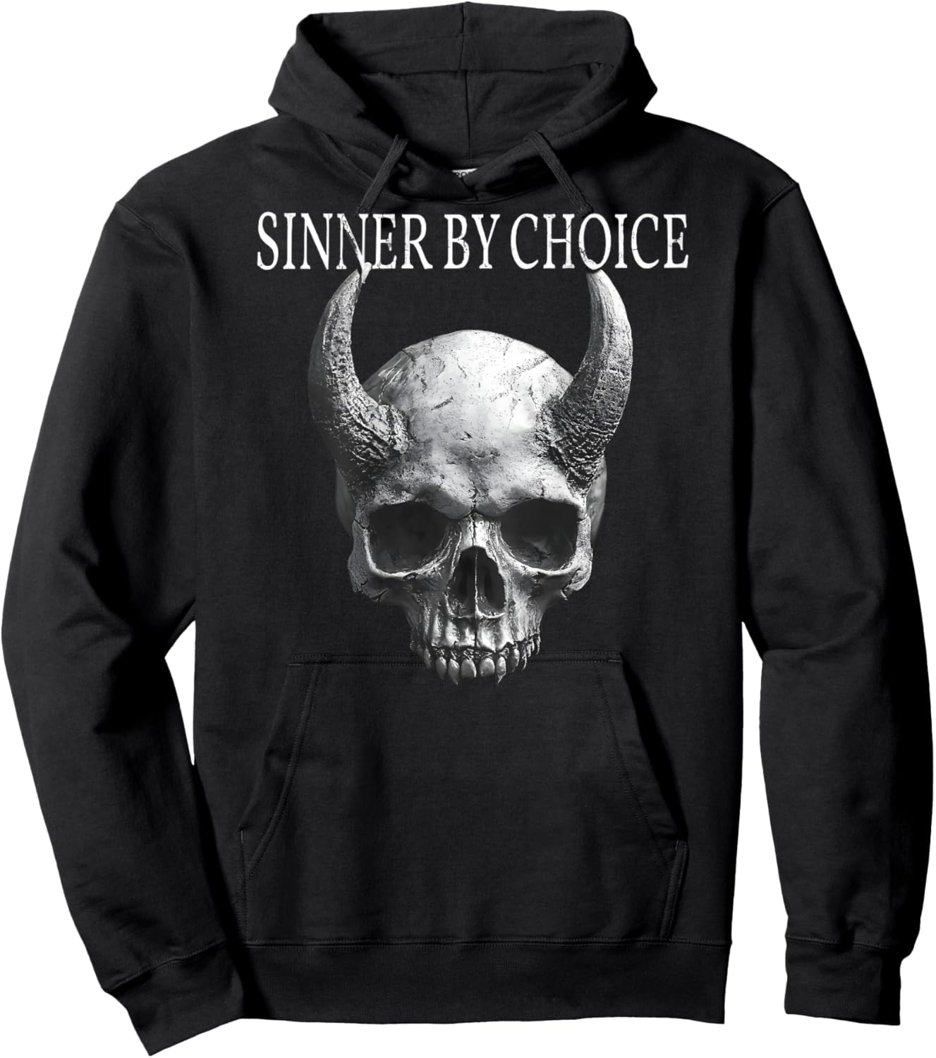 Sinner by Choice Skull Hoodie - Hoodie | Black