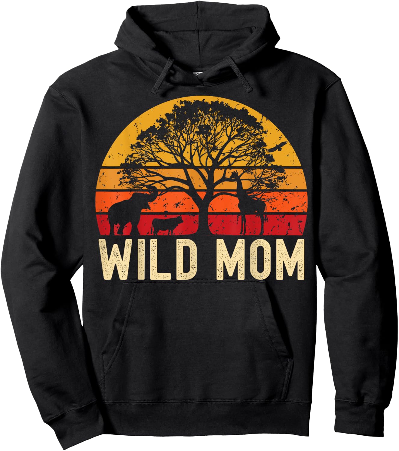 Wild Mom Zoo Born Wild Birthday Safari Jungle Wild Mother Hoodie - Hoodie | Black