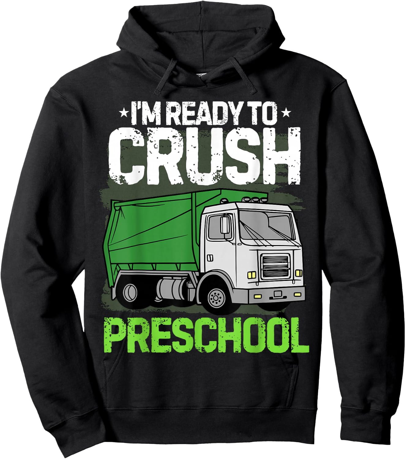 Back To School First Day Of Preschool Garbage Truck Boys Hoodie - Hoodie | Black