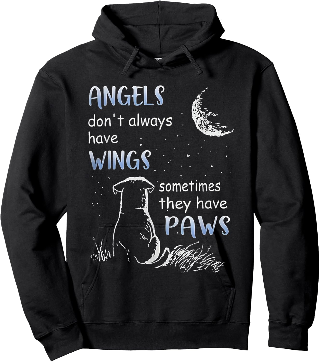 Angels Don't Always Have Wings Sometimes They Have Paws Hoodie - Hoodie | Black