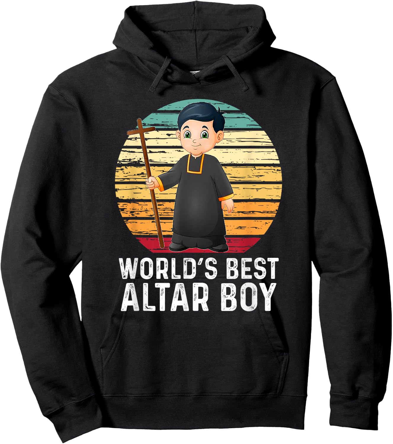 Vintage World's Best Altar Boy Catholic Hoodie - Hoodie | Black