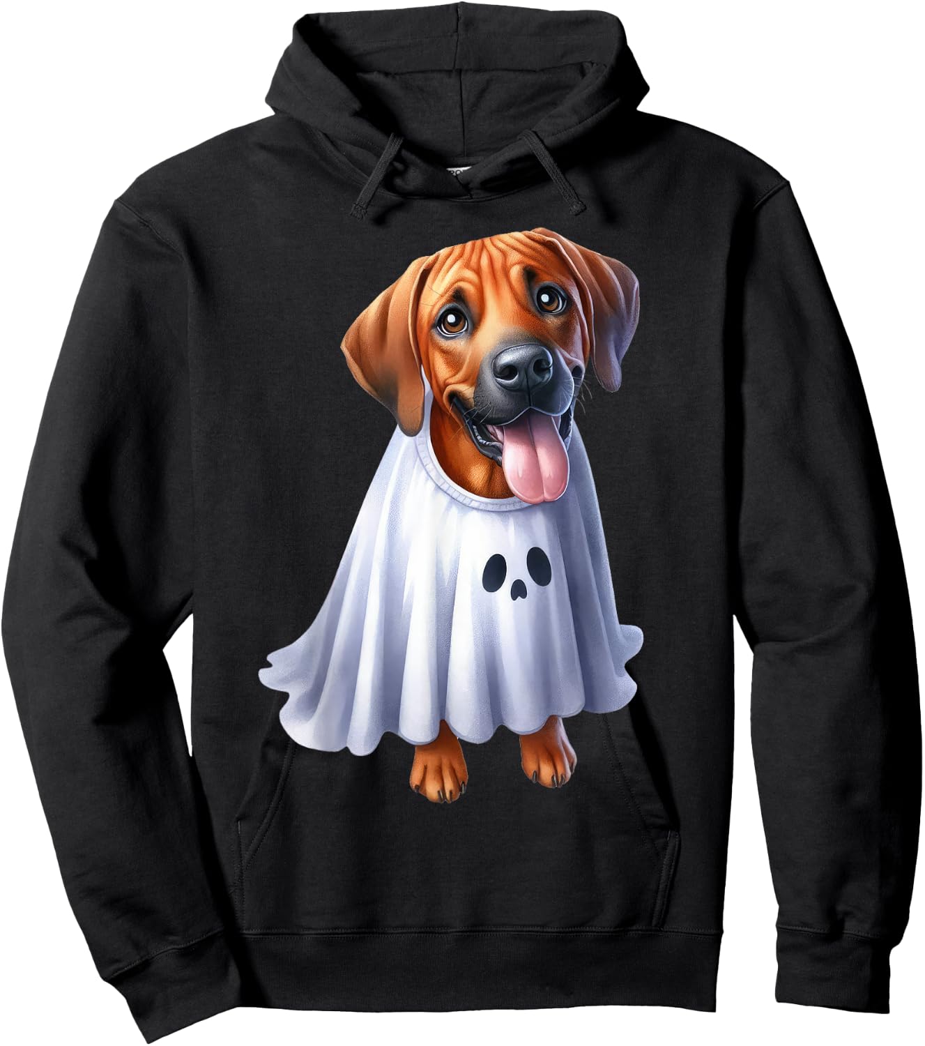 Funny Ghost Rhodesian Ridgeback Dog Lover Halloween Costume Hoodie - Hoodie | Black