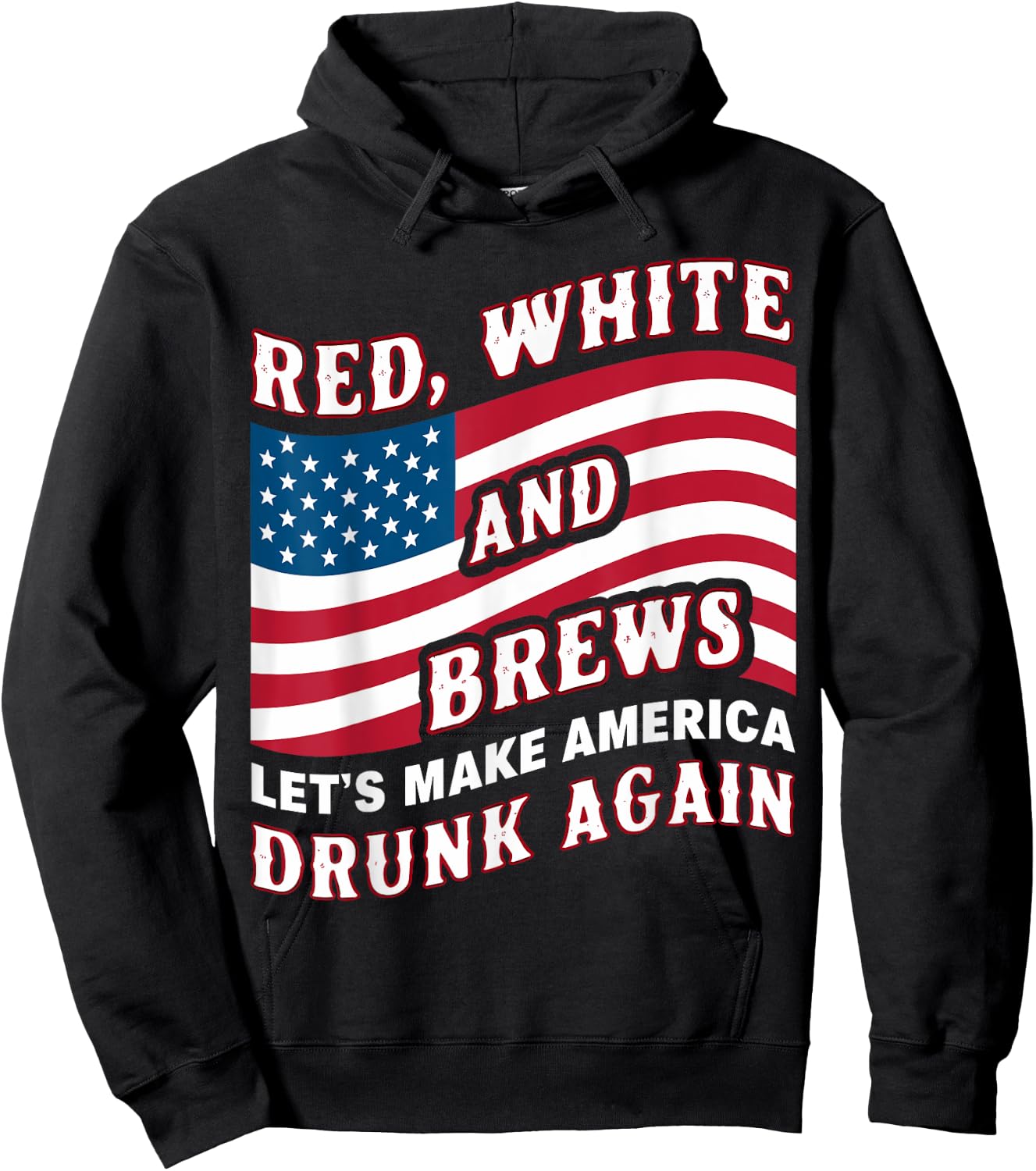 Let's Make America Drunk Again 4th Of July Funny Usa Flag Men Hoodie - Hoodie | Black