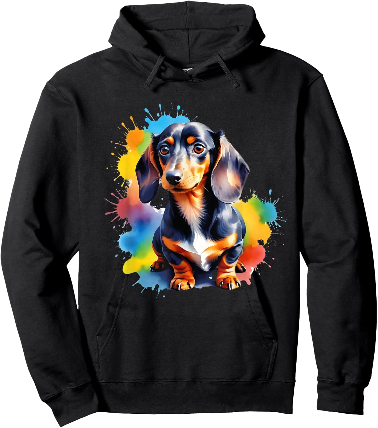 Colorful Wiener & Dachshund Hoodie - Hoodie | Black