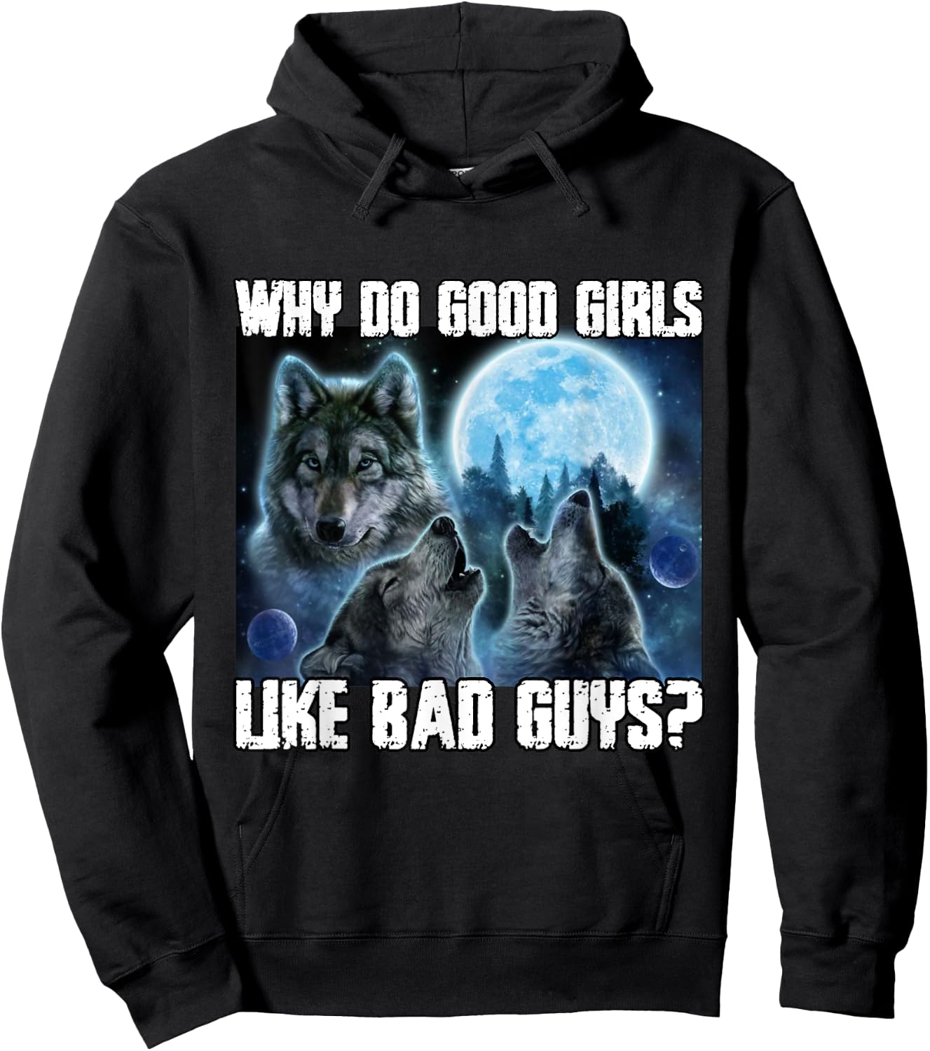 Human By Chance Alpha By Choice Funny Werewolf Wolf Meme Hoodie - Hoodie | Black