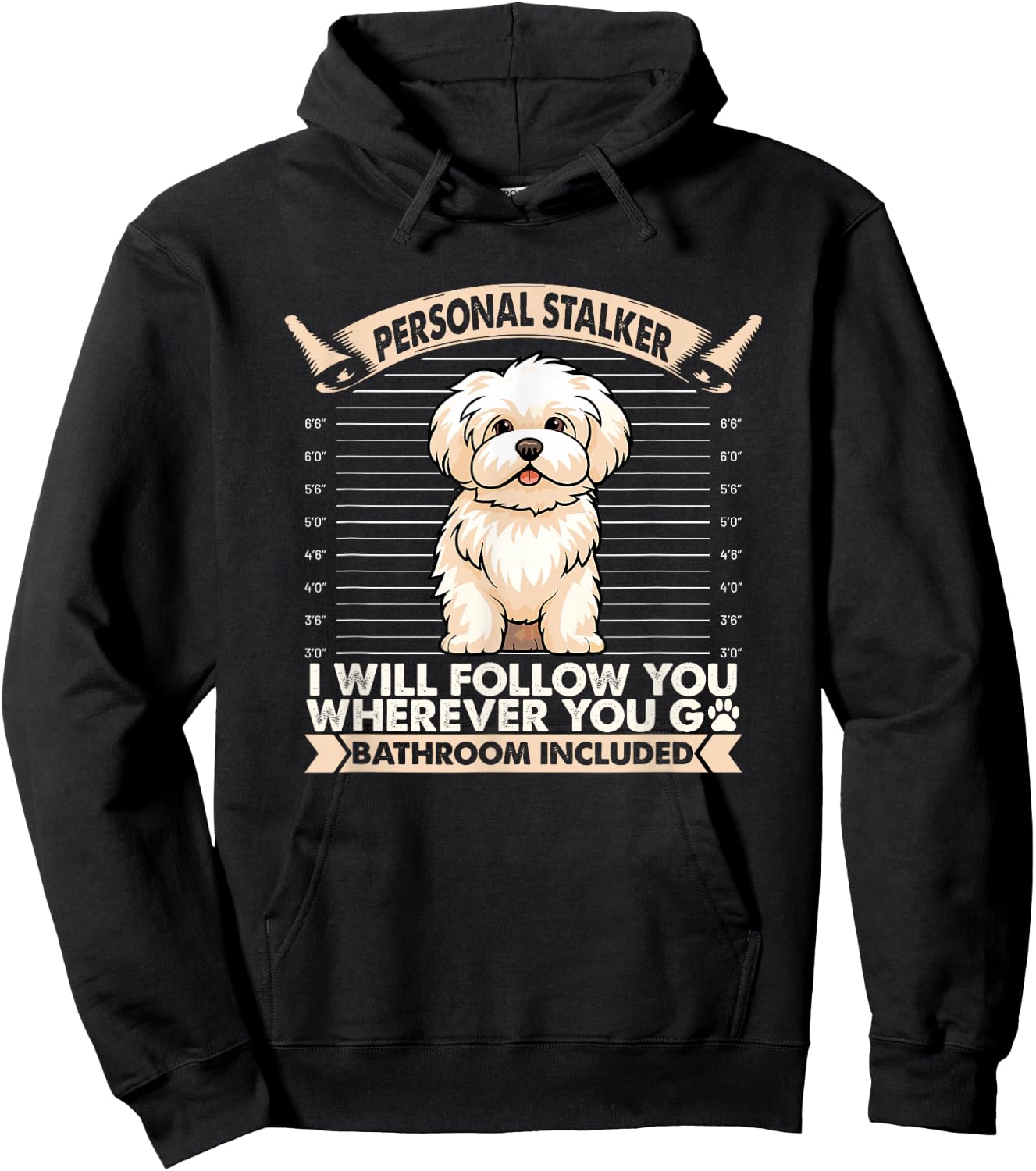 Coton De Tulear Lover Funny Pet Owner Personal Stalker Dog Hoodie - Hoodie | Black