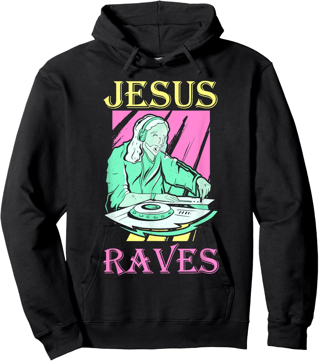 Dj Jesus Raves Rave Techno Edm Hoodie - Hoodie | Black